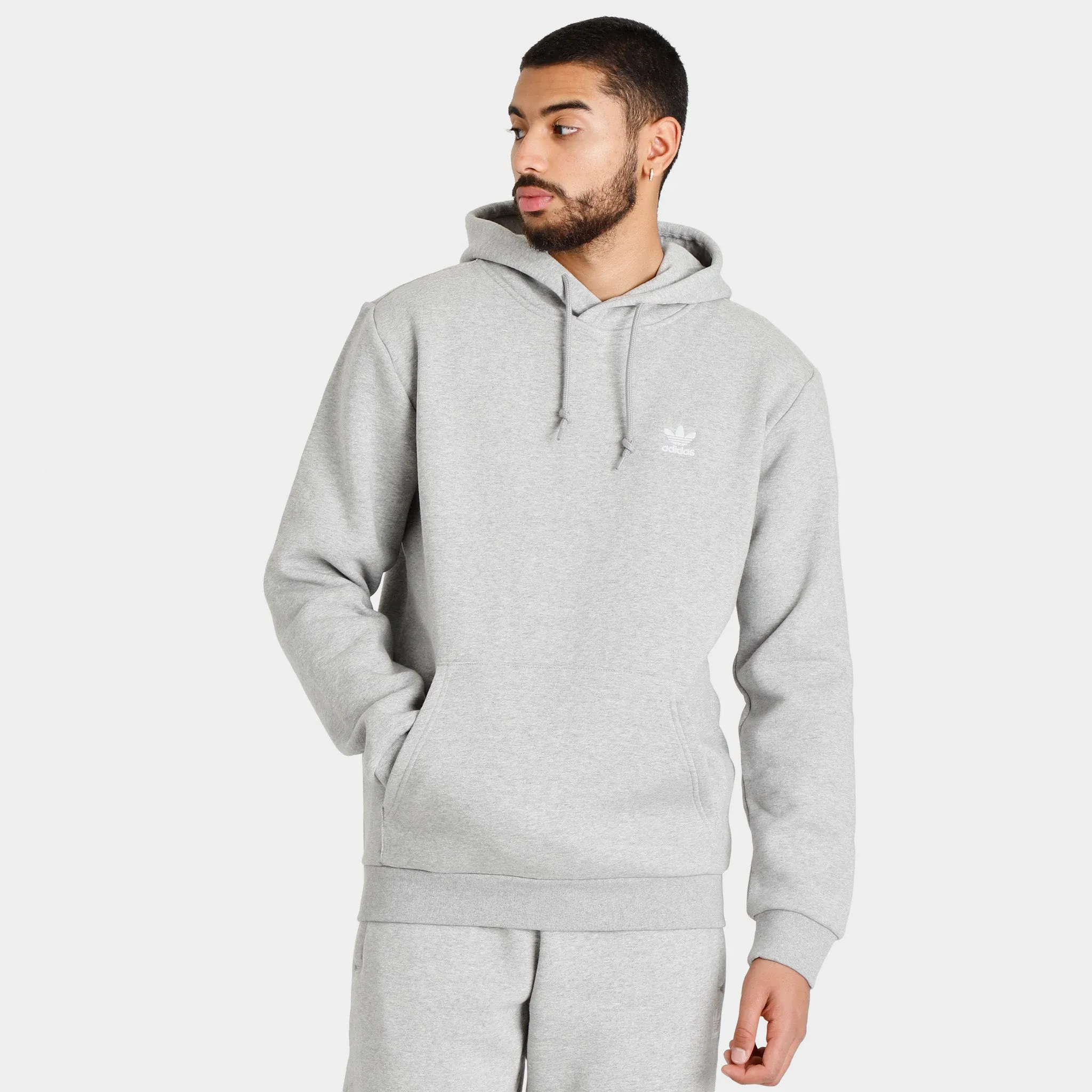 adidas Originals Trefoil Essentials Pullover Hoodie / Medium Grey Heather sold by JD Sports
