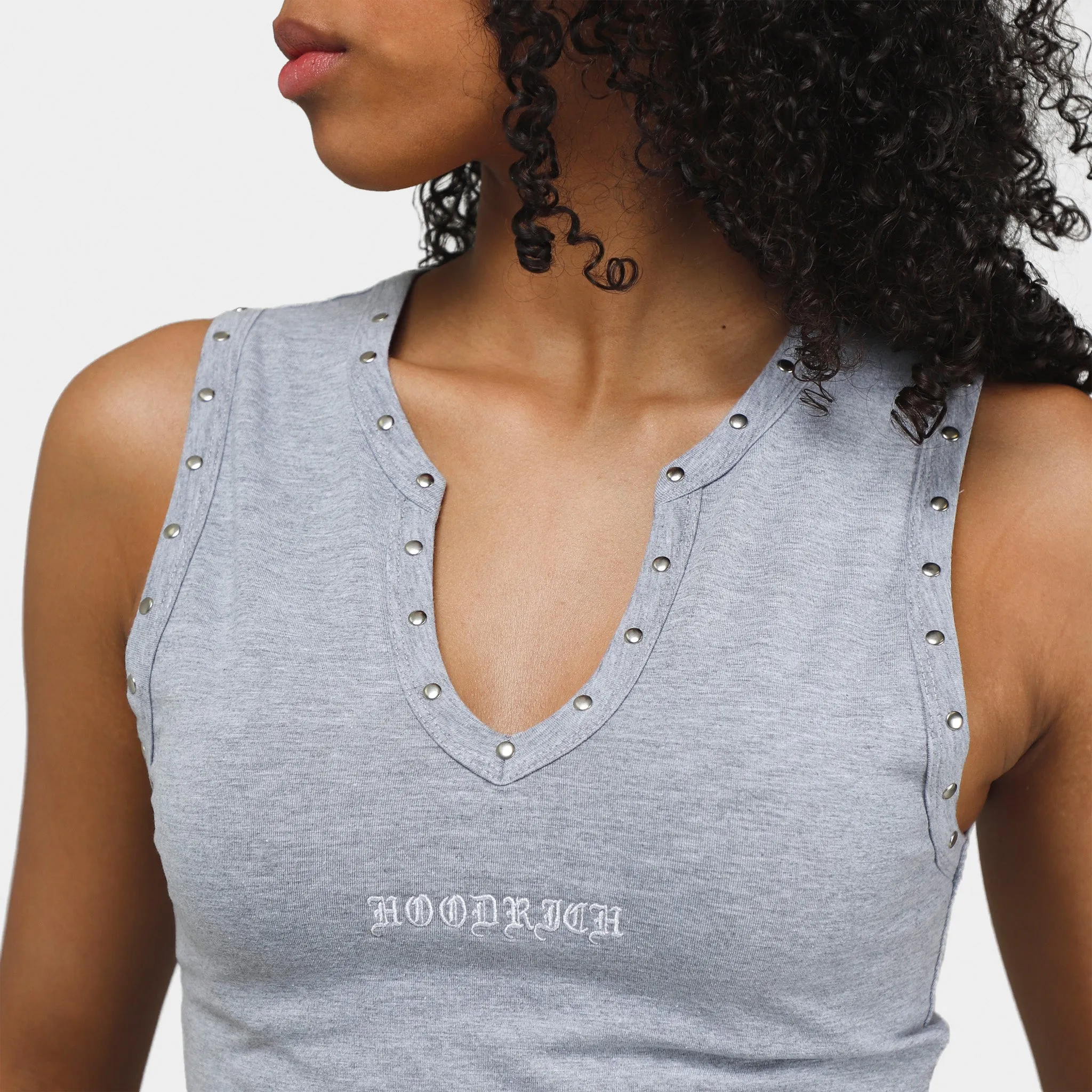 Hoodrich Women's OG Dusk Cropped Tank Top Heather Grey / White sold by JD Sports product image thumbnail 4