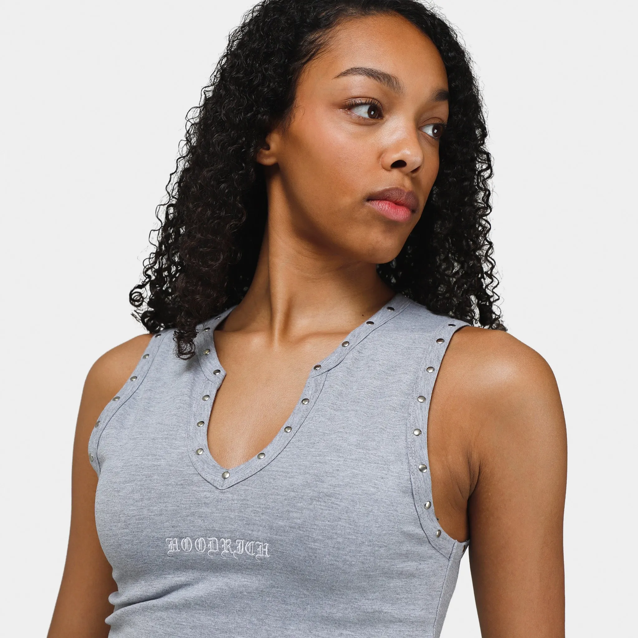 Hoodrich Women's OG Dusk Cropped Tank Top Heather Grey / White sold by JD Sports product image thumbnail 3