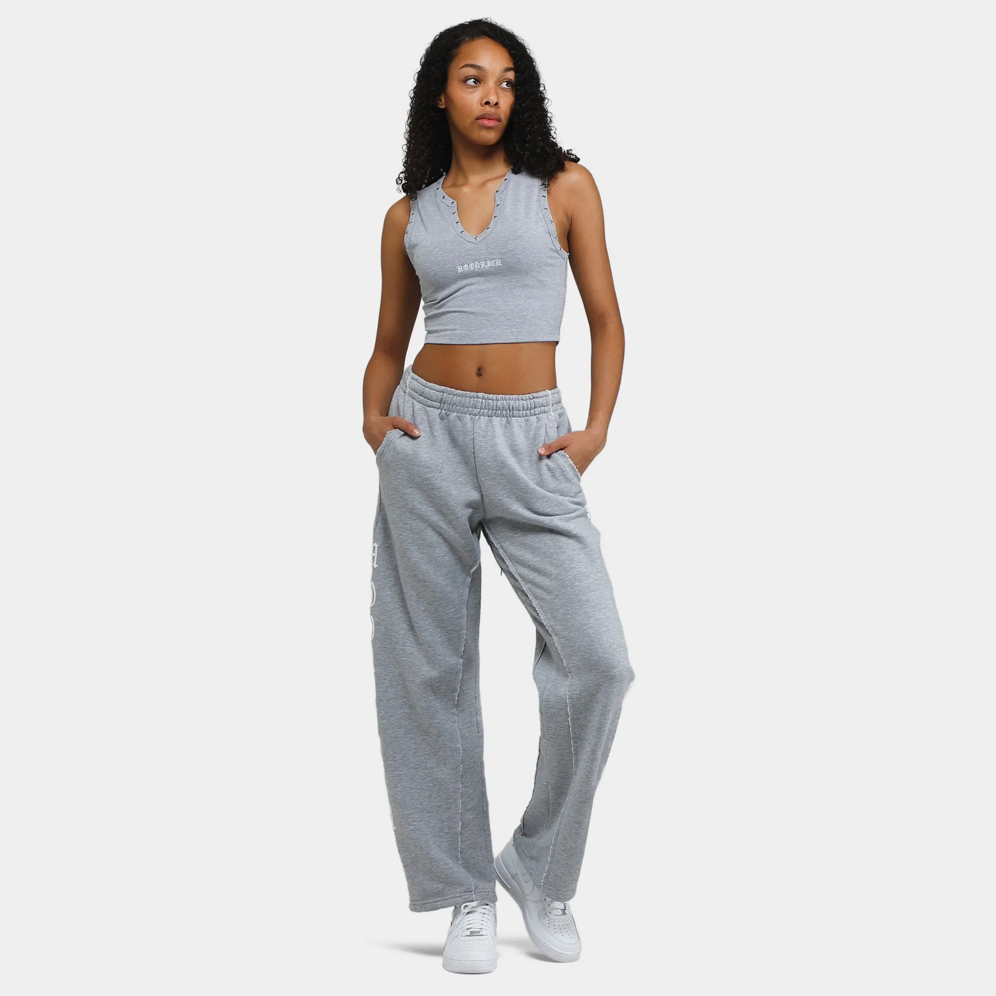Hoodrich Women's OG Dusk Cropped Tank Top Heather Grey / White sold by JD Sports product image thumbnail 5