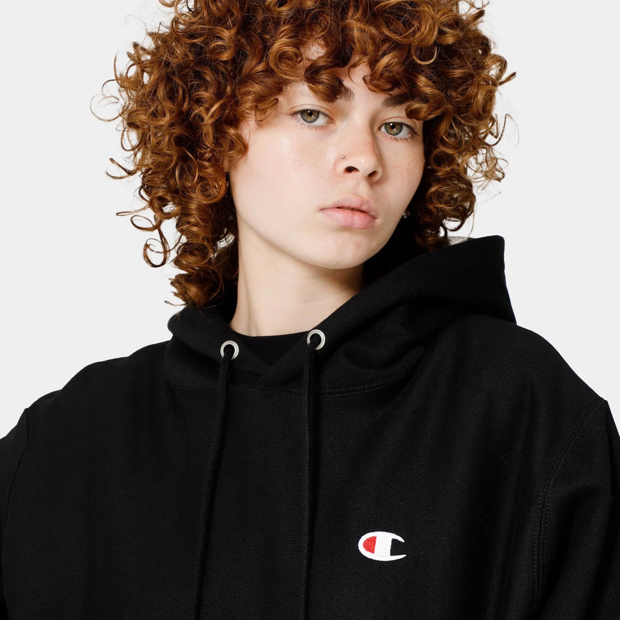 Champion Women's Reverse Weave Boyfriend Pullover Hoodie / Black sold by JD Sports product image thumbnail 2