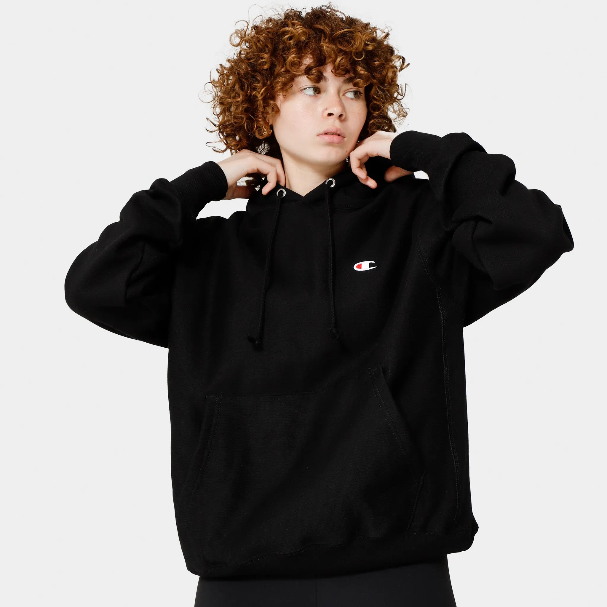 Champion Women's Reverse Weave Boyfriend Pullover Hoodie / Black sold by JD Sports
