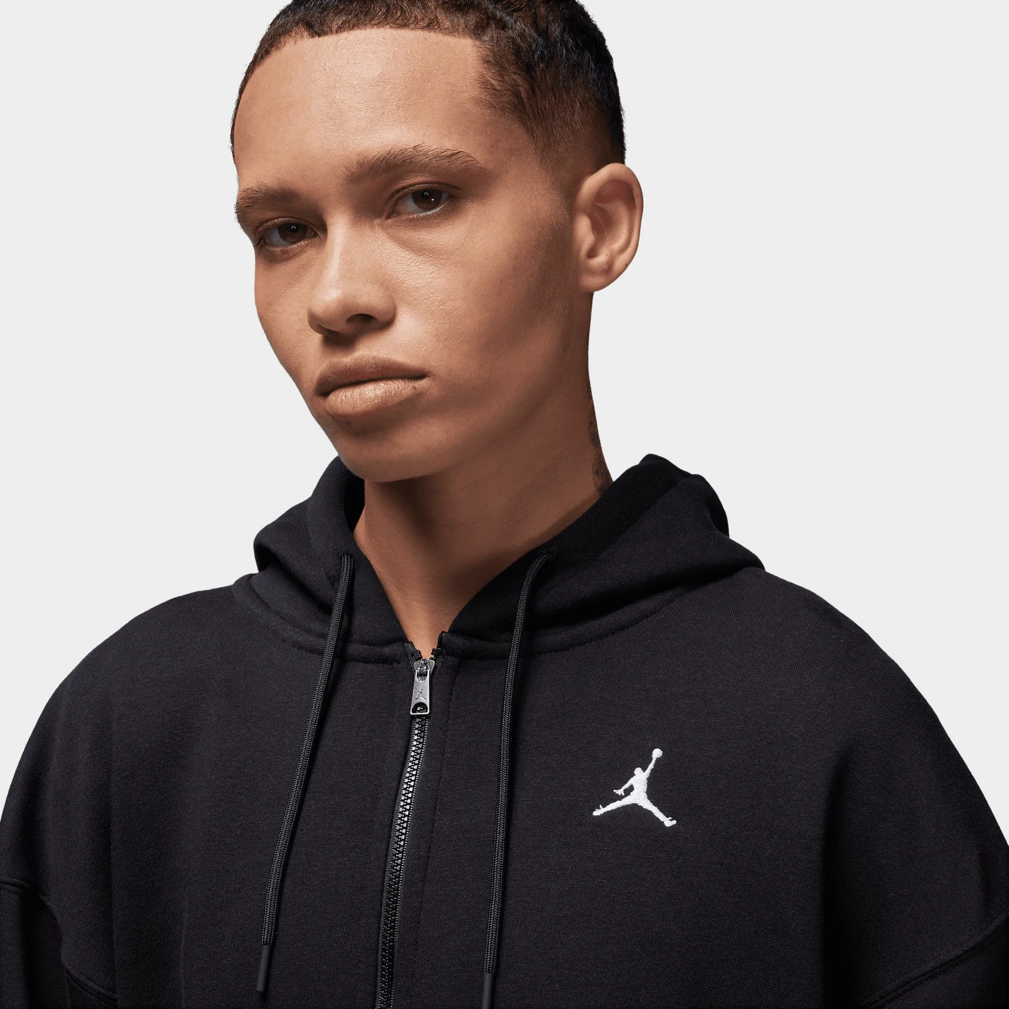 Jordan Women's Brooklyn Fleece Full Zip Hoodie Black / White sold by JD Sports product image thumbnail 3