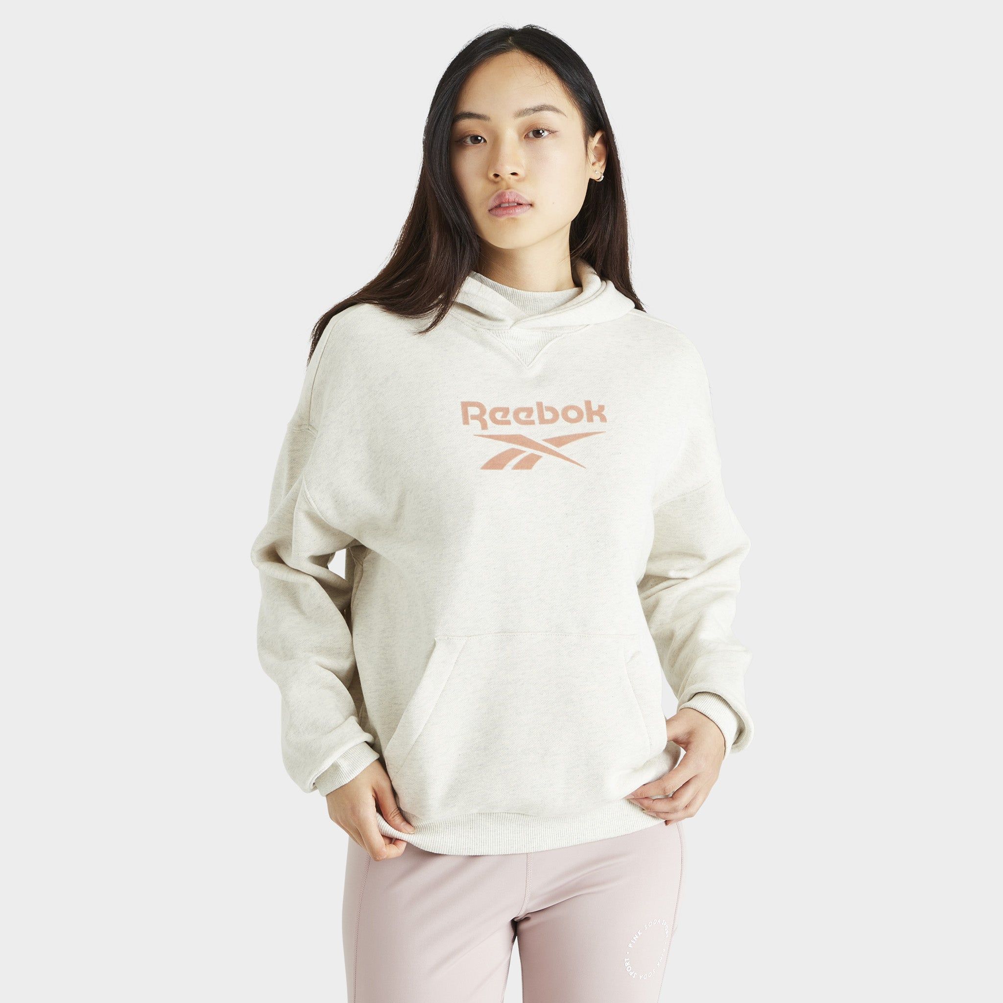 Reebok Women’s Classics Big Logo Pullover Hoodie / Chalk Melange sold by JD Sports