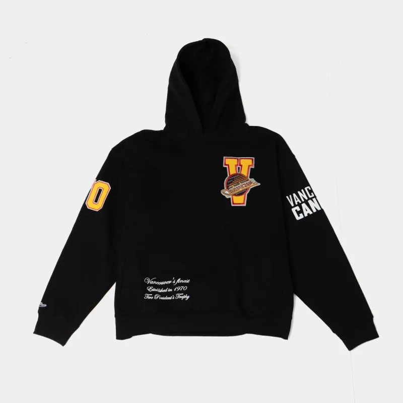 Mitchell & Ness Vancouver Canucks College Dropout Pullover Hoodie Black / Yellow sold by JD Sports