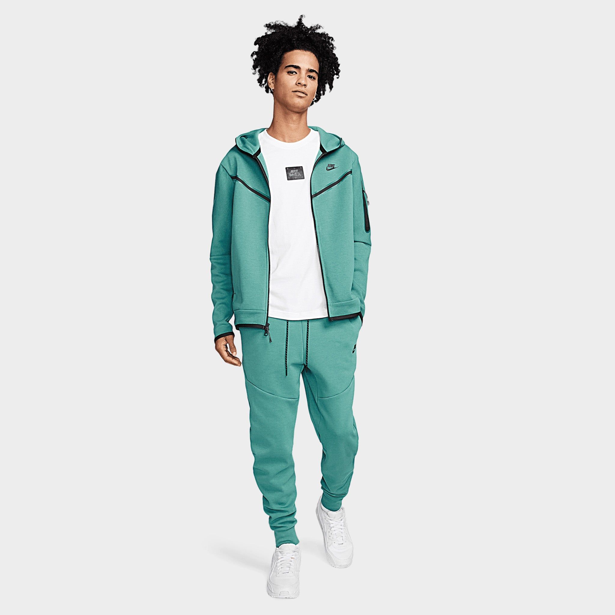 Nike Sportswear Tech Fleece Full Zip Hoodie Mineral Teal / Black sold by JD Sports product image thumbnail 8