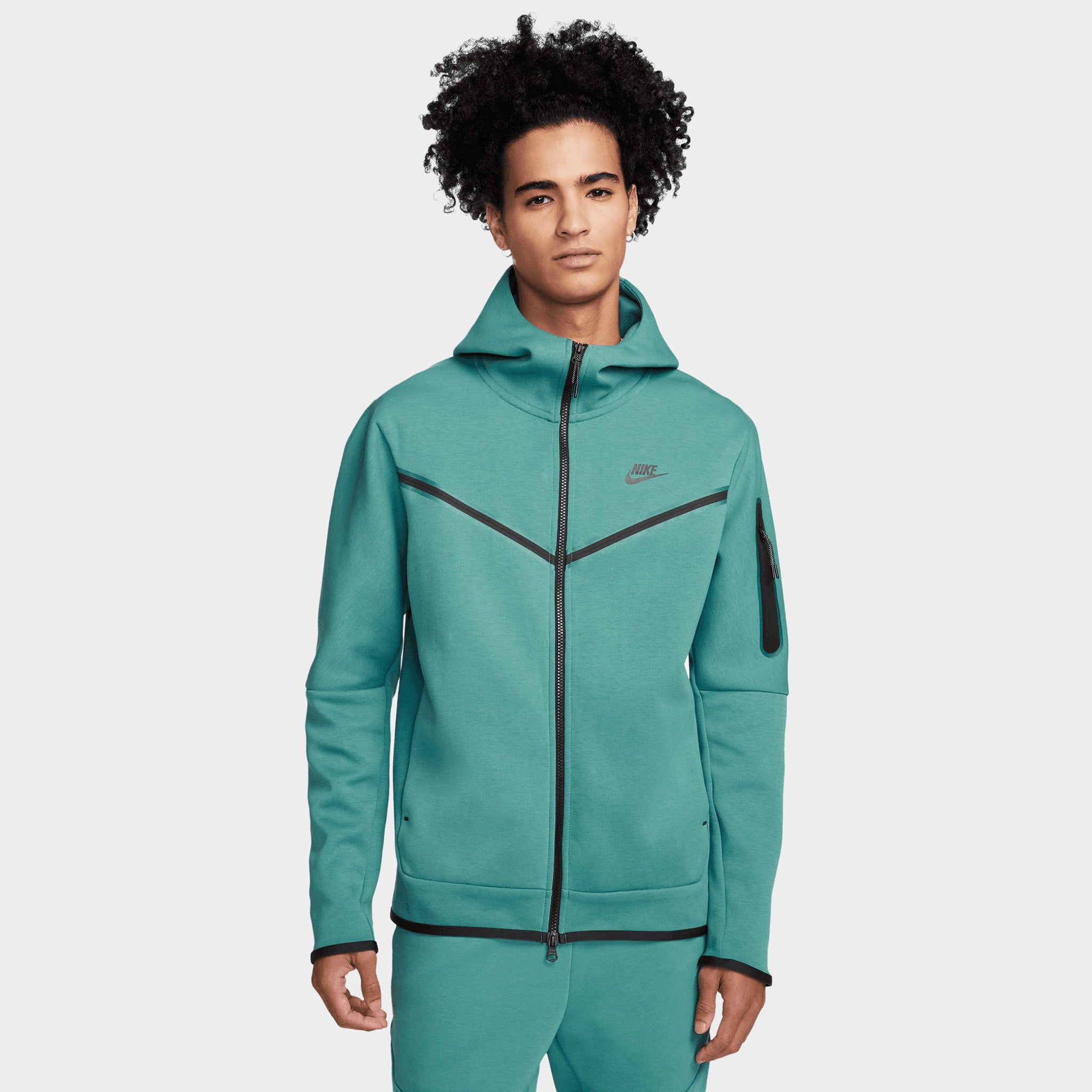 Nike Sportswear Tech Fleece Full Zip Hoodie Mineral Teal / Black sold by JD Sports