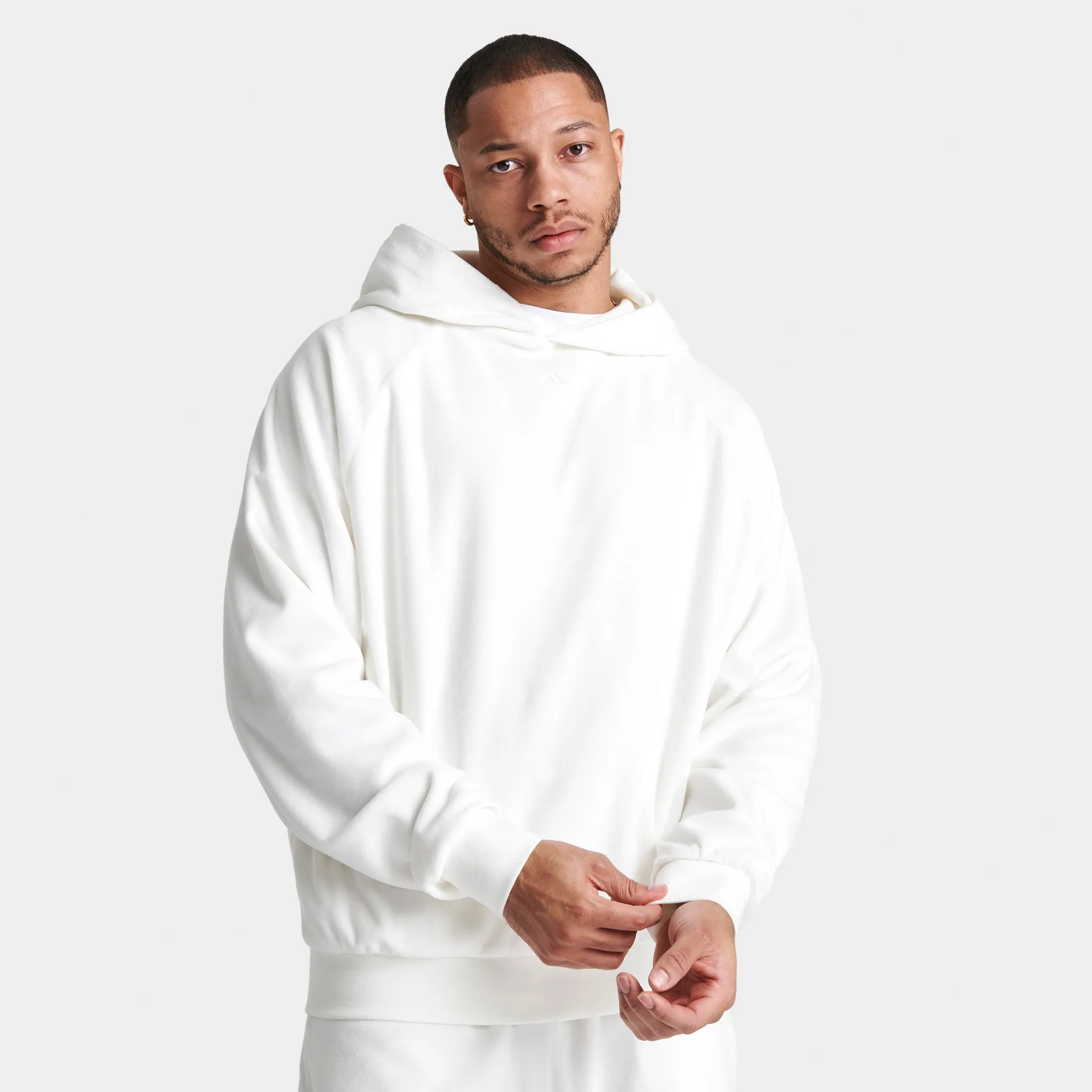 adidas Basketball Velour Pullover Hoodie / Cloud White sold by JD Sports