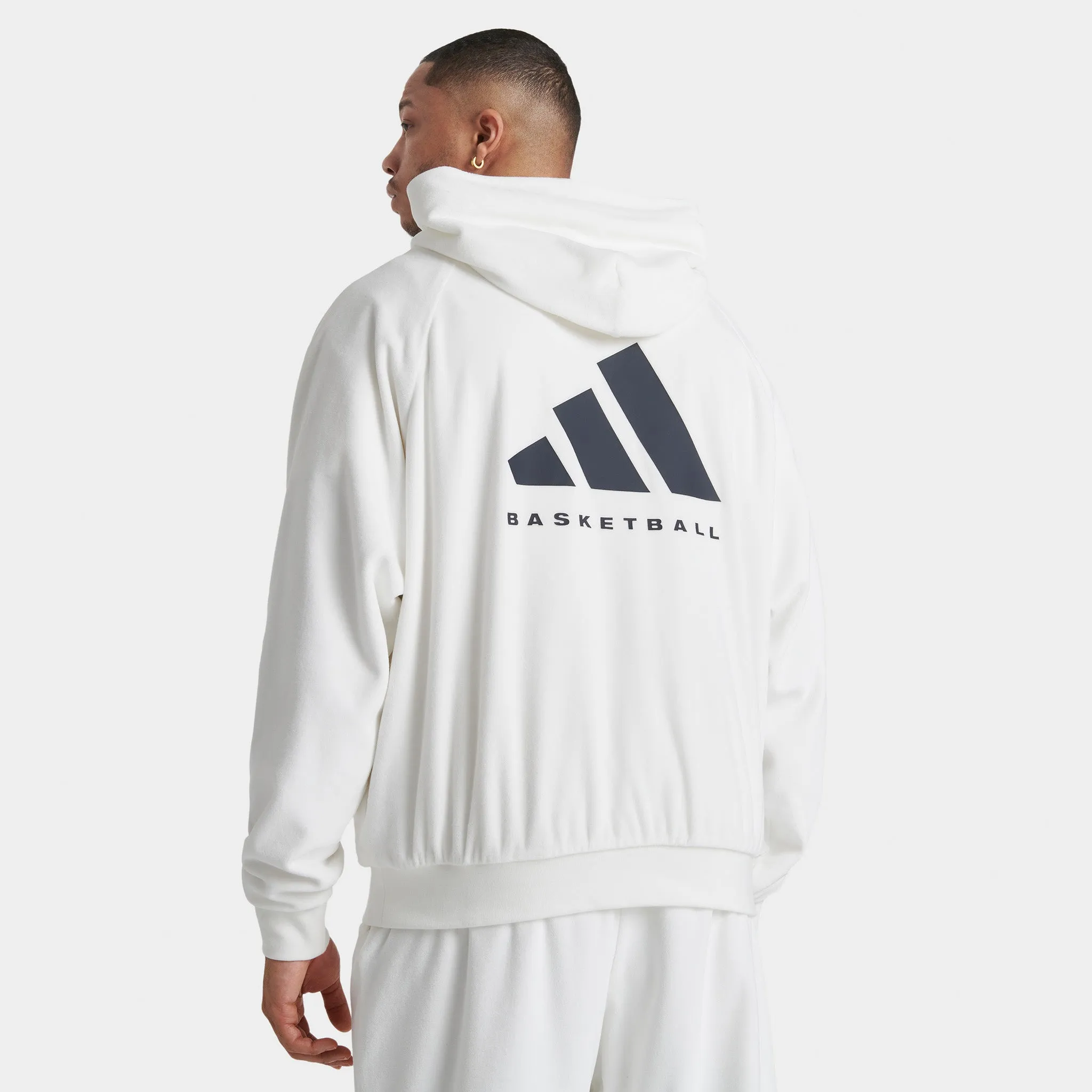 adidas Basketball Velour Pullover Hoodie / Cloud White sold by JD Sports product image thumbnail 2