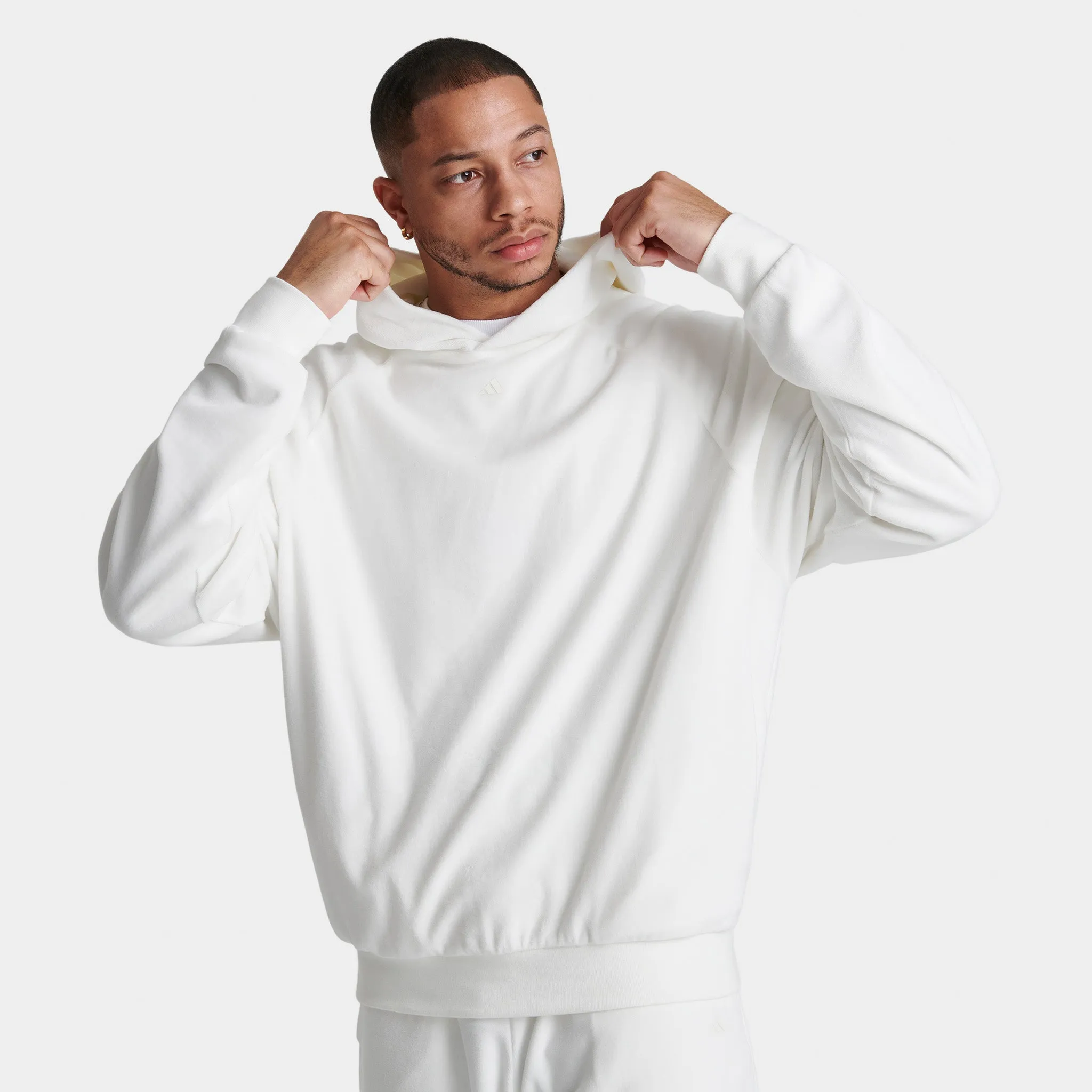 adidas Basketball Velour Pullover Hoodie / Cloud White sold by JD Sports product image thumbnail 3
