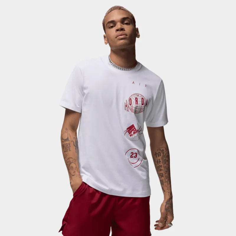 Jordan Brand Logo Stack T-shirt White / Gym Red sold by JD Sports