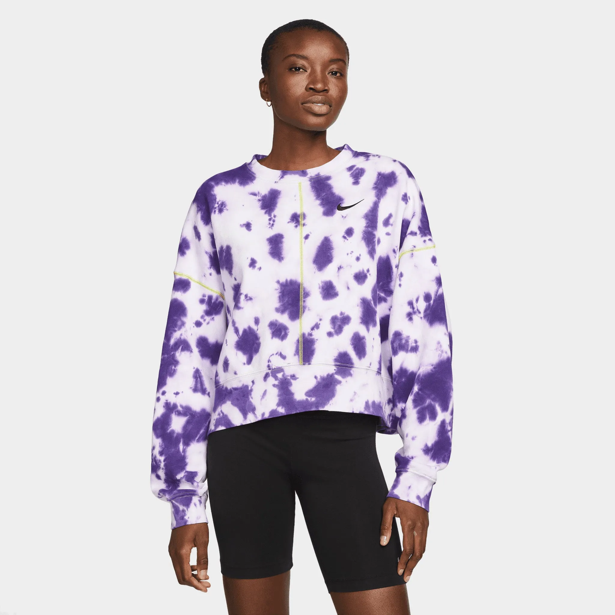 Nike Sportswear Women’s Fleece Oversized Tie-Dye Crewneck Active Pink / Siren Red - Black sold by JD Sports