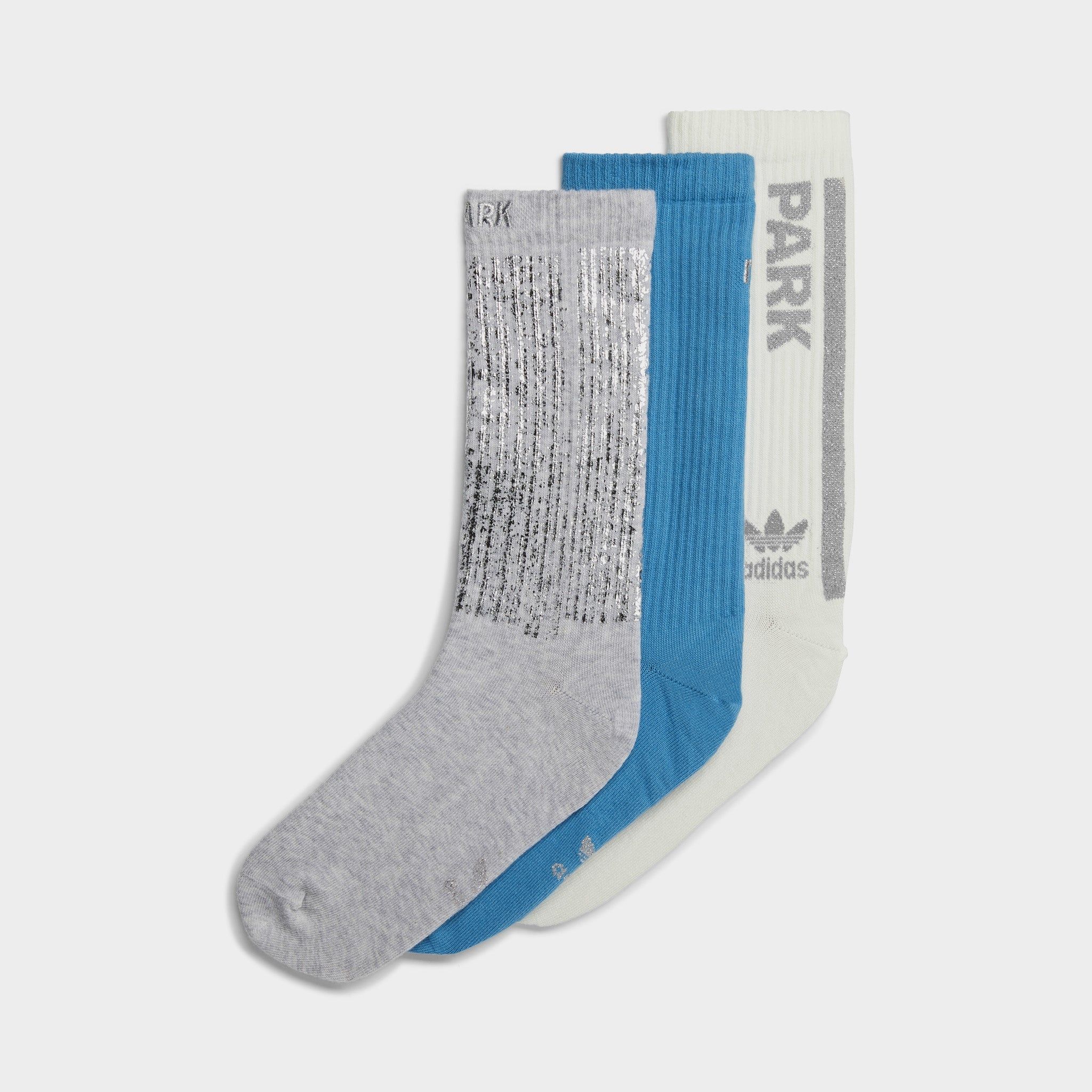 adidas x IVY PARK Socks (3 Pack) Magic Earth / Shock Cyan - Off White sold by JD Sports