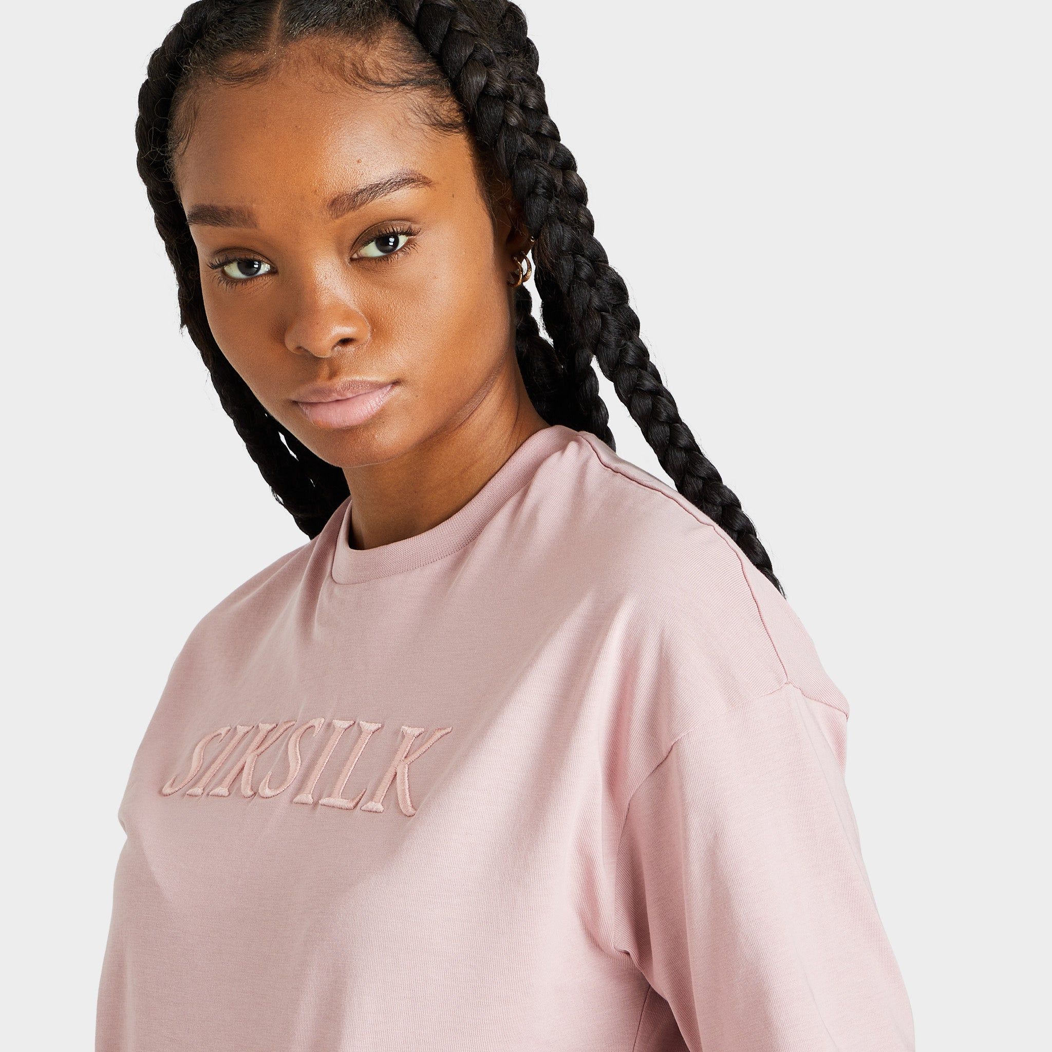 SikSilk Women's Embroidered Logo T-shirt / Pink sold by JD Sports product image thumbnail 3