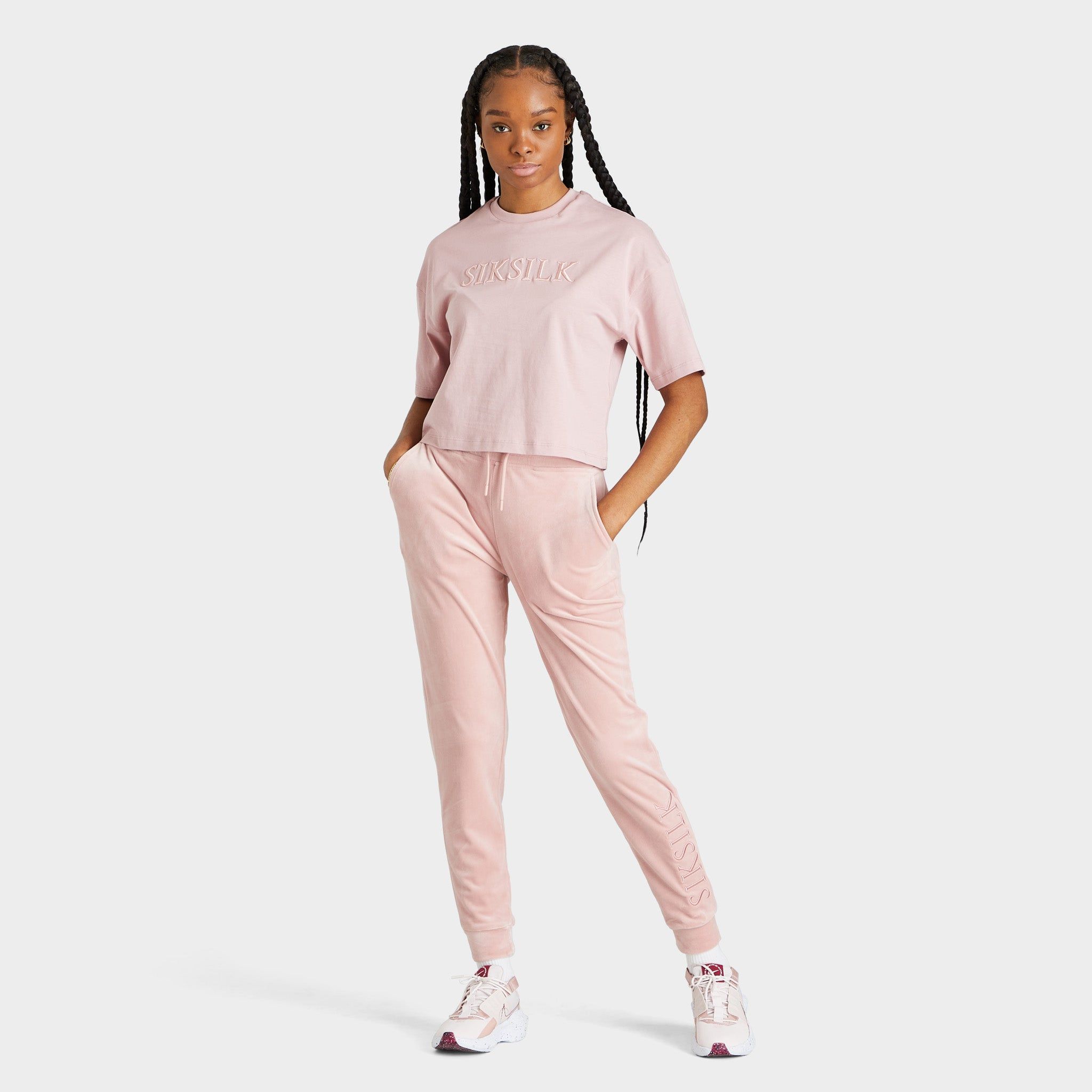 SikSilk Women's Embroidered Logo T-shirt / Pink sold by JD Sports product image thumbnail 5