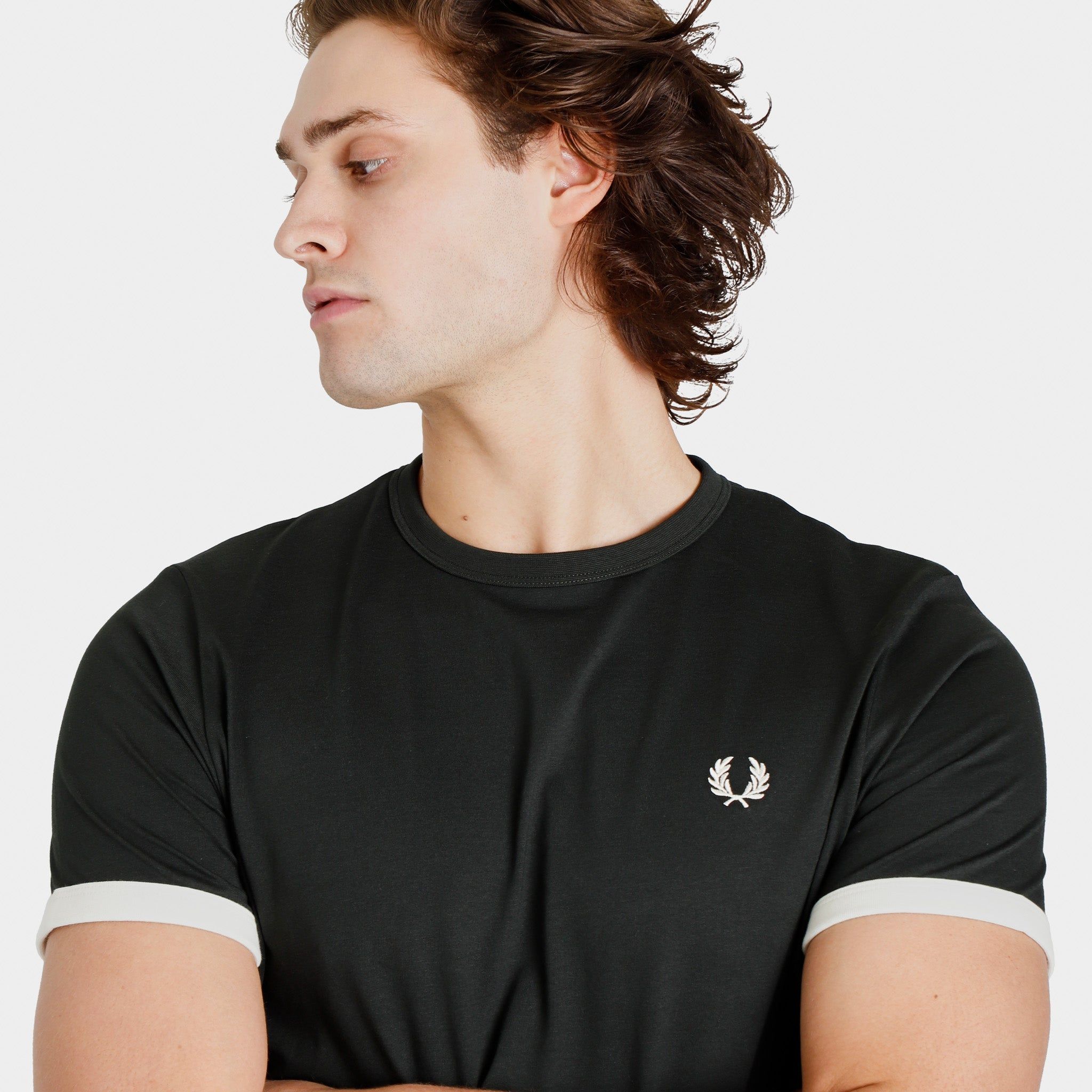 Fred Perry Ringer T-shirt / Night Green sold by JD Sports product image thumbnail 3