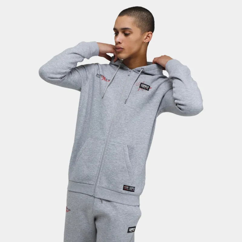 Supply & Demand Drone Full Zip Hoodie / Greymarl sold by JD Sports