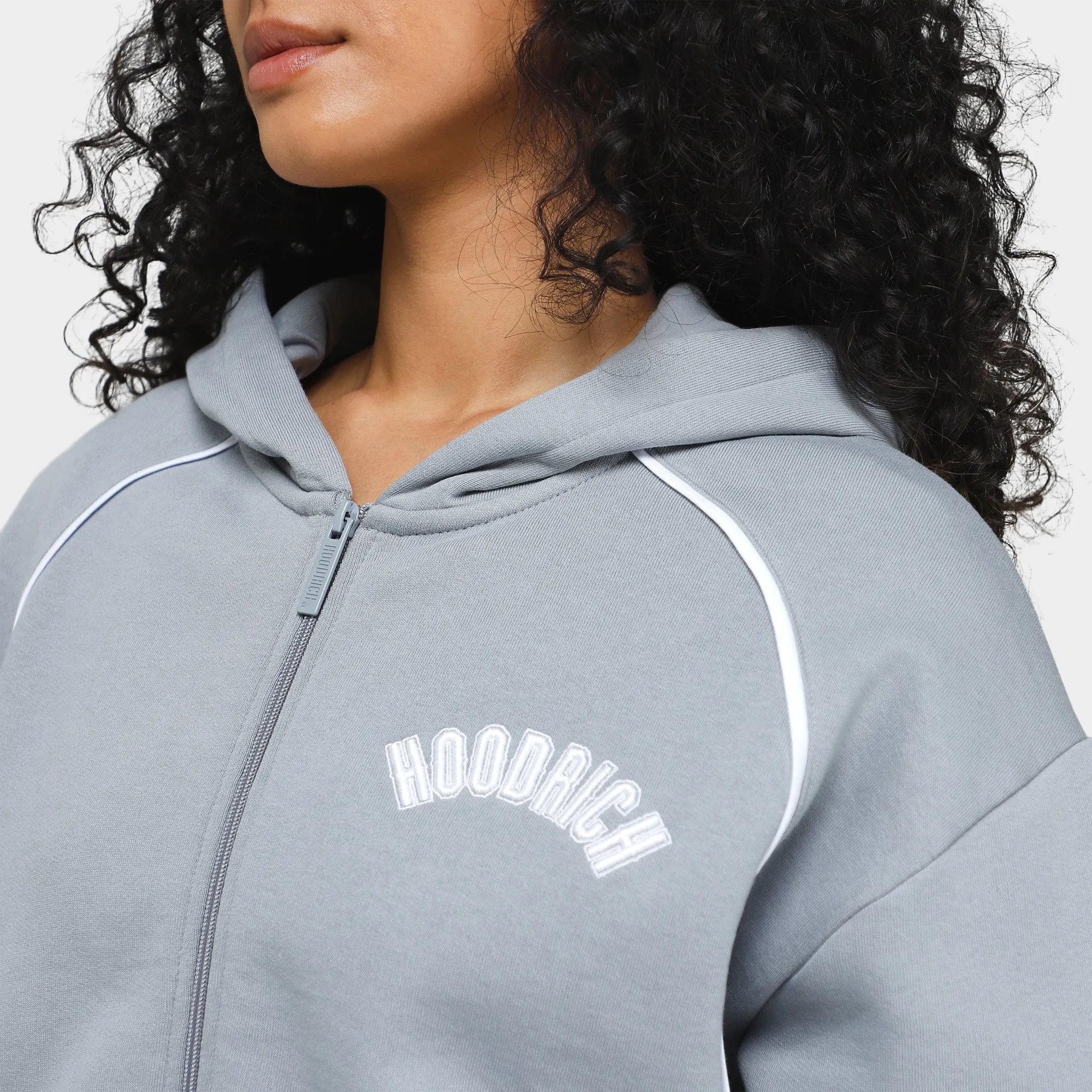 Hoodrich Women's OG Degree Zippered Cropped Hoodie Weatherwave / White sold by JD Sports product image thumbnail 4