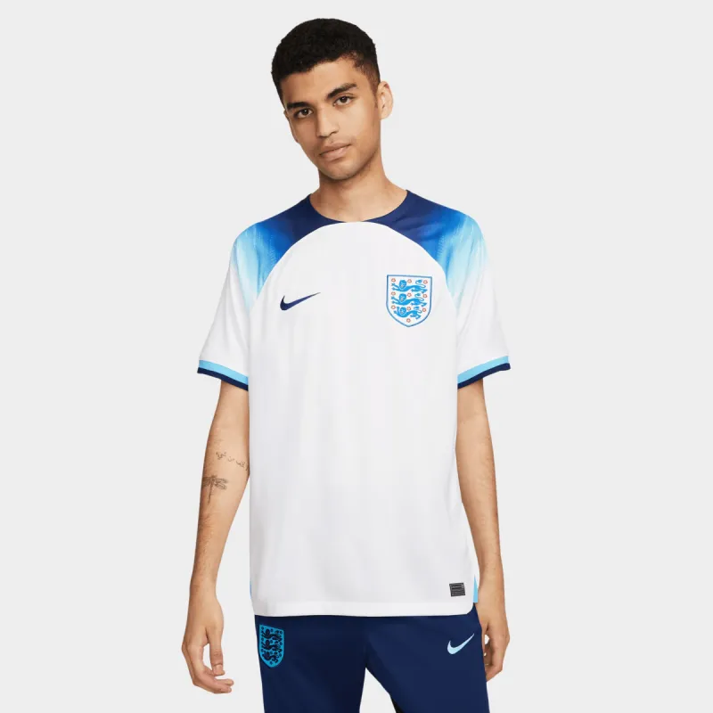 Nike England 2022/23 Dri-FIT Stadium Home Soccer Jersey White / Blue Fury - Blue Void sold by JD Sports