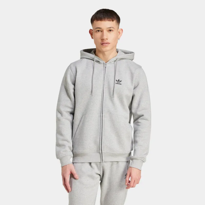 adidas Essentials Full Zip Hoodie / Medium Grey Heather sold by JD Sports