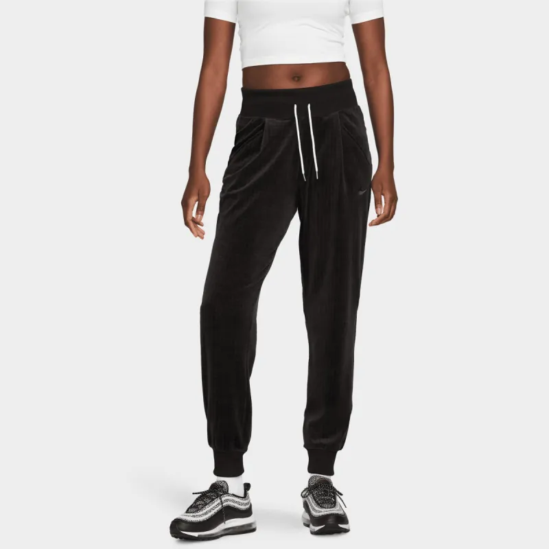 Nike Women's Sportswear Velour High-Rise Joggers Black / Anthracite sold by JD Sports
