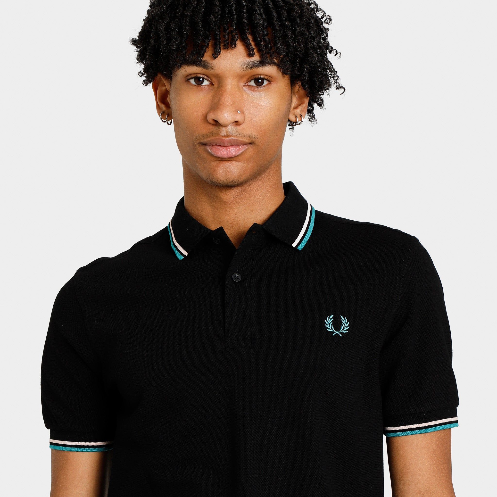 Fred Perry Twin Tipped Shirt Black / Silky Peach - Deep Mint sold by JD Sports product image thumbnail 3