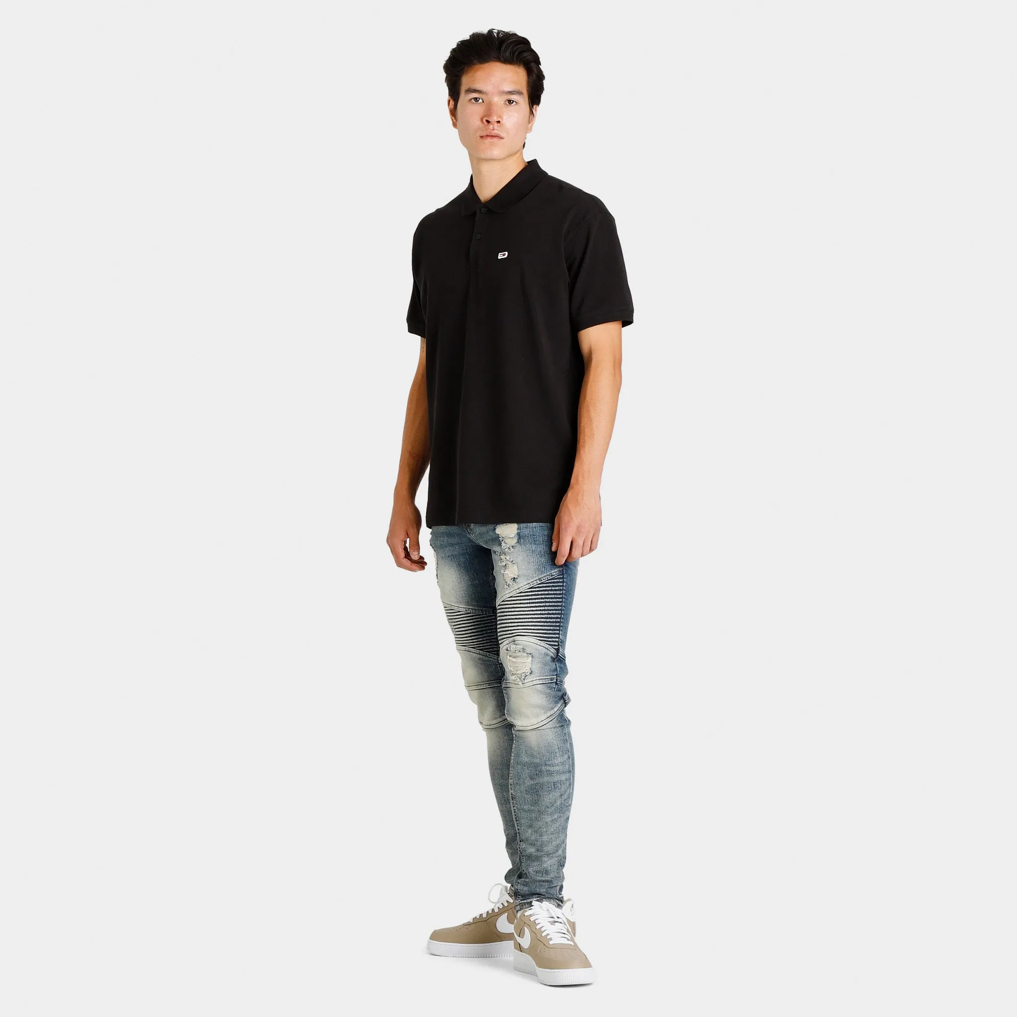 Tommy Jeans Relaxed Fit Polo Shirt Black / White sold by JD Sports product image thumbnail 5