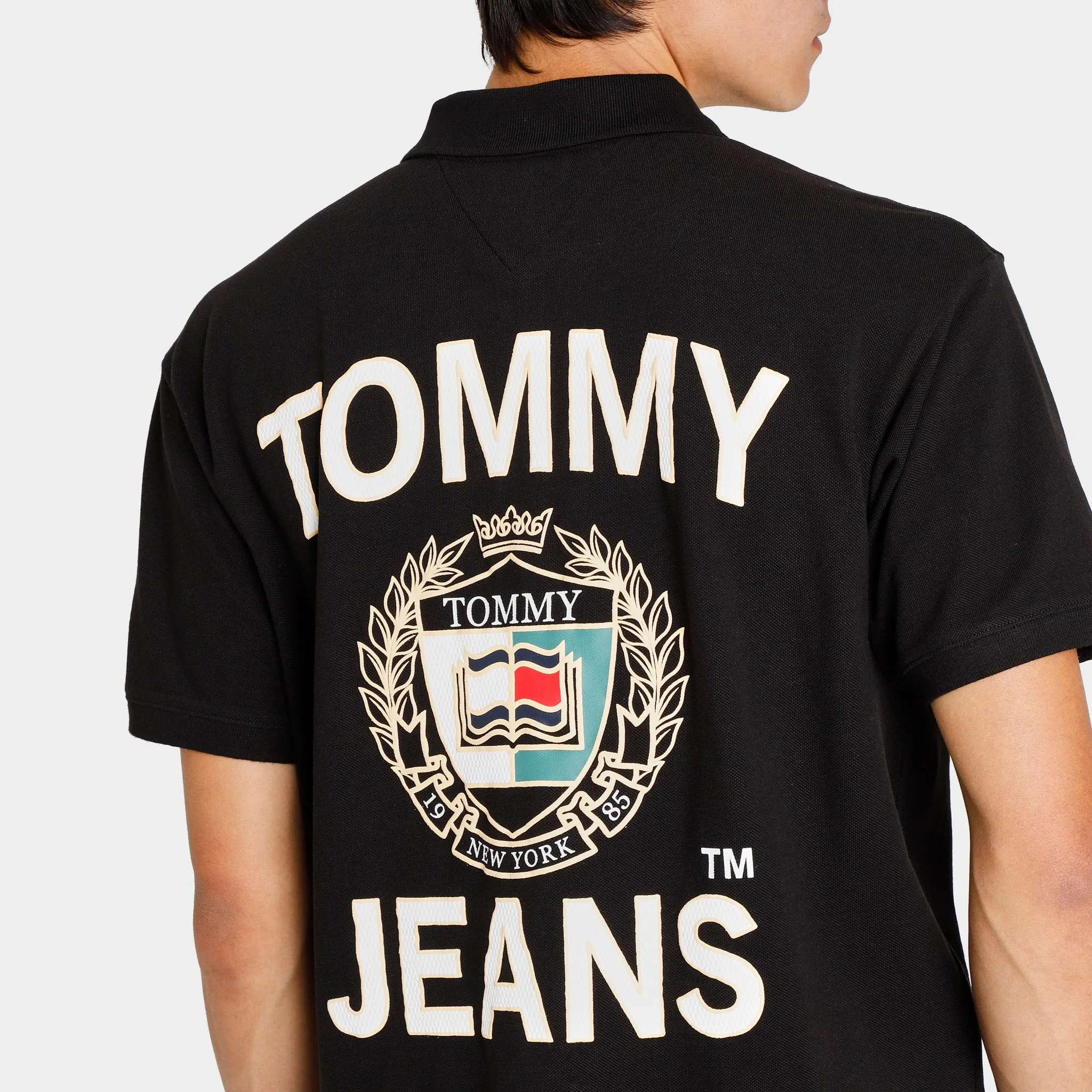 Tommy Jeans Relaxed Fit Polo Shirt Black / White sold by JD Sports product image thumbnail 4