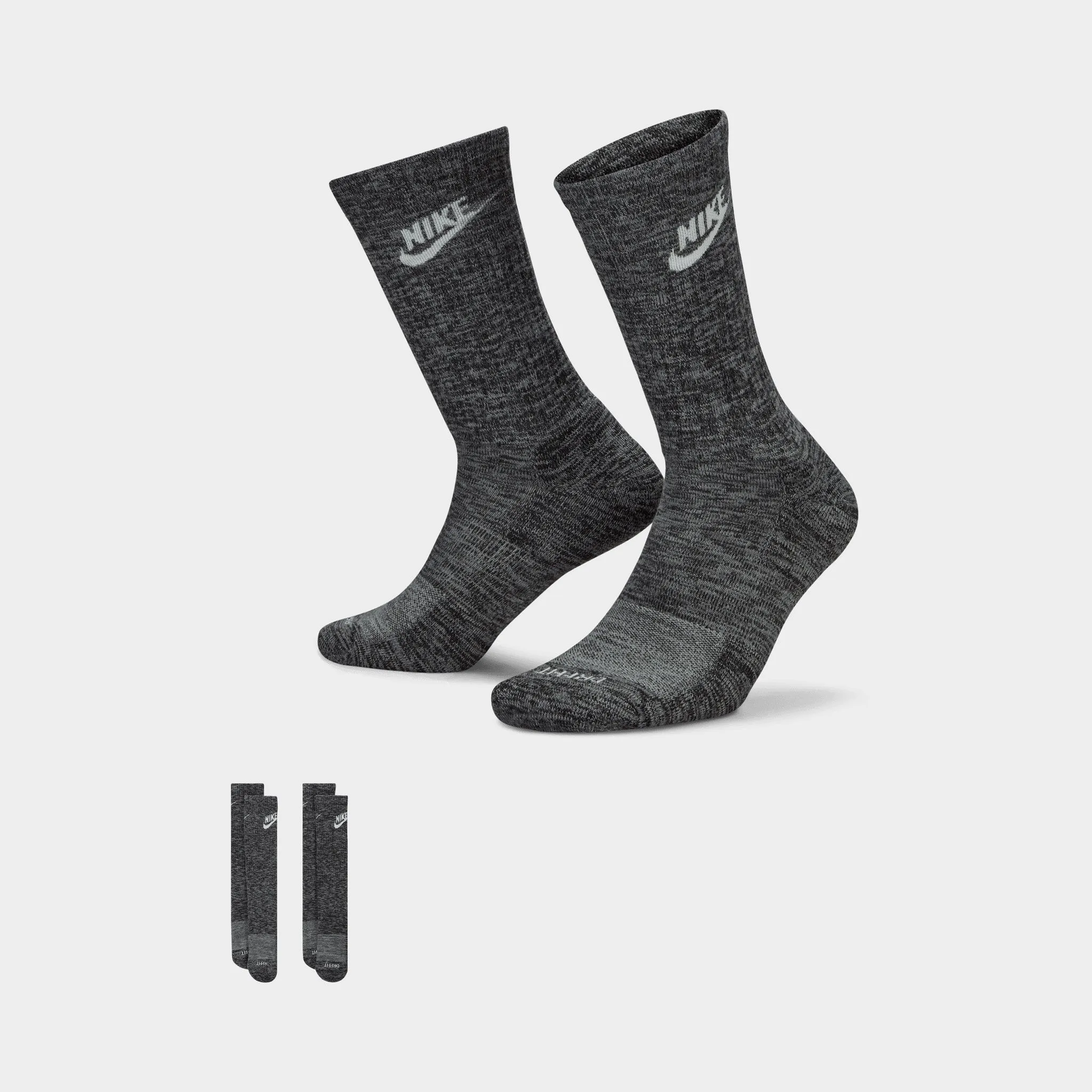 Nike Everyday Plus Cushioned Crew Socks - 2 Pack Black / White sold by JD Sports