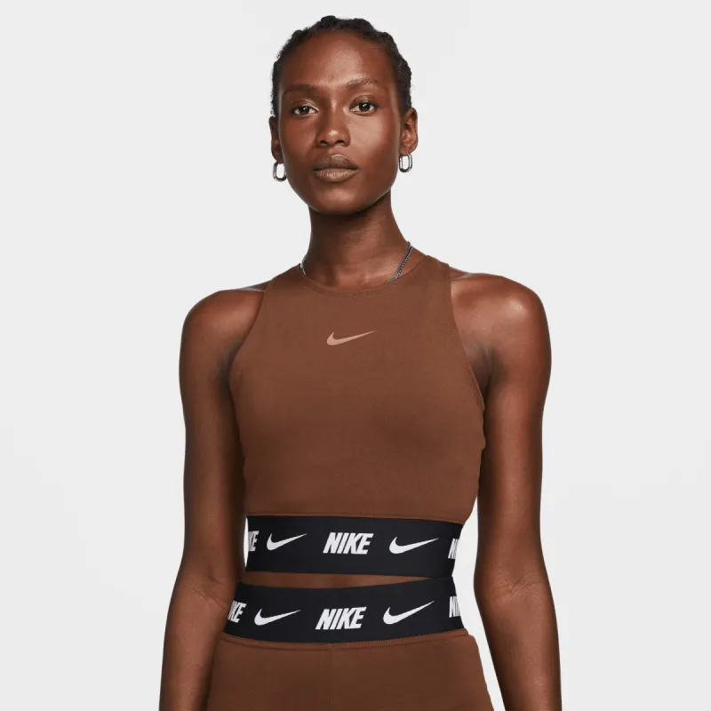 Nike Sportswear Women's Crop Tape Top / Archaeo Brown sold by JD Sports