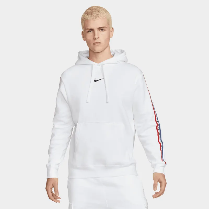 Nike Sportswear Fleece Pullover Hoodie White / Mystic Navy - University Red sold by JD Sports