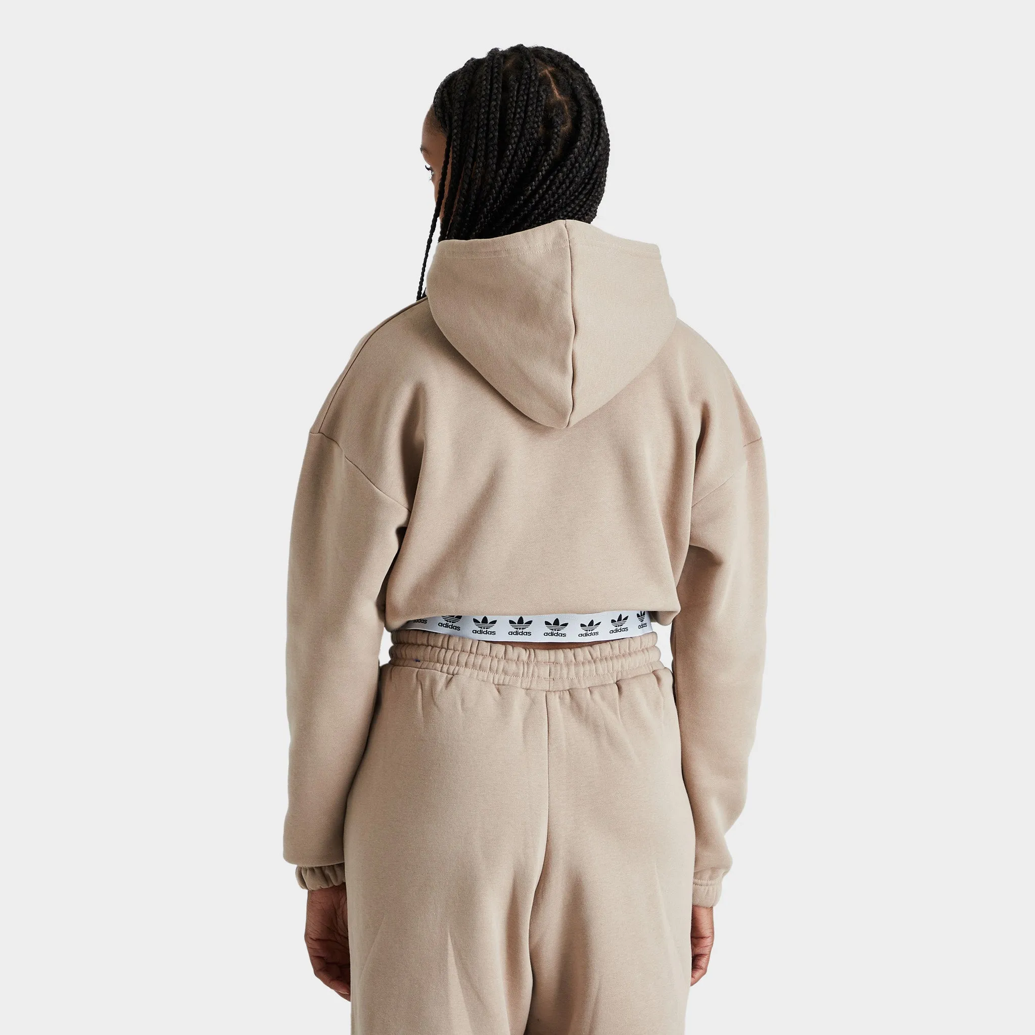 adidas Originals Women's Tape Cropped Pullover Hoodie / Trace Khaki sold by JD Sports product image thumbnail 2