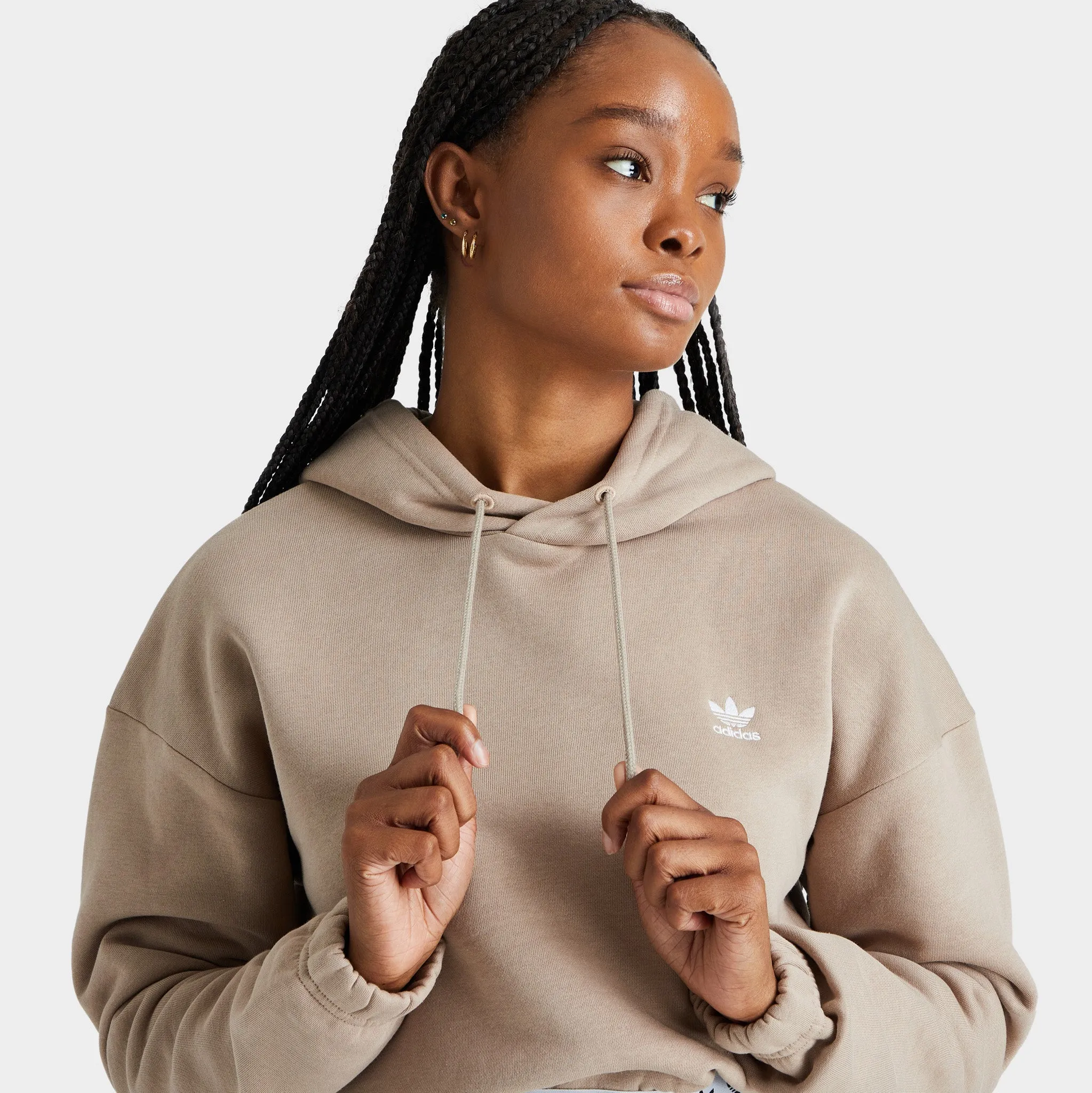 adidas Originals Women's Tape Cropped Pullover Hoodie / Trace Khaki sold by JD Sports product image thumbnail 4