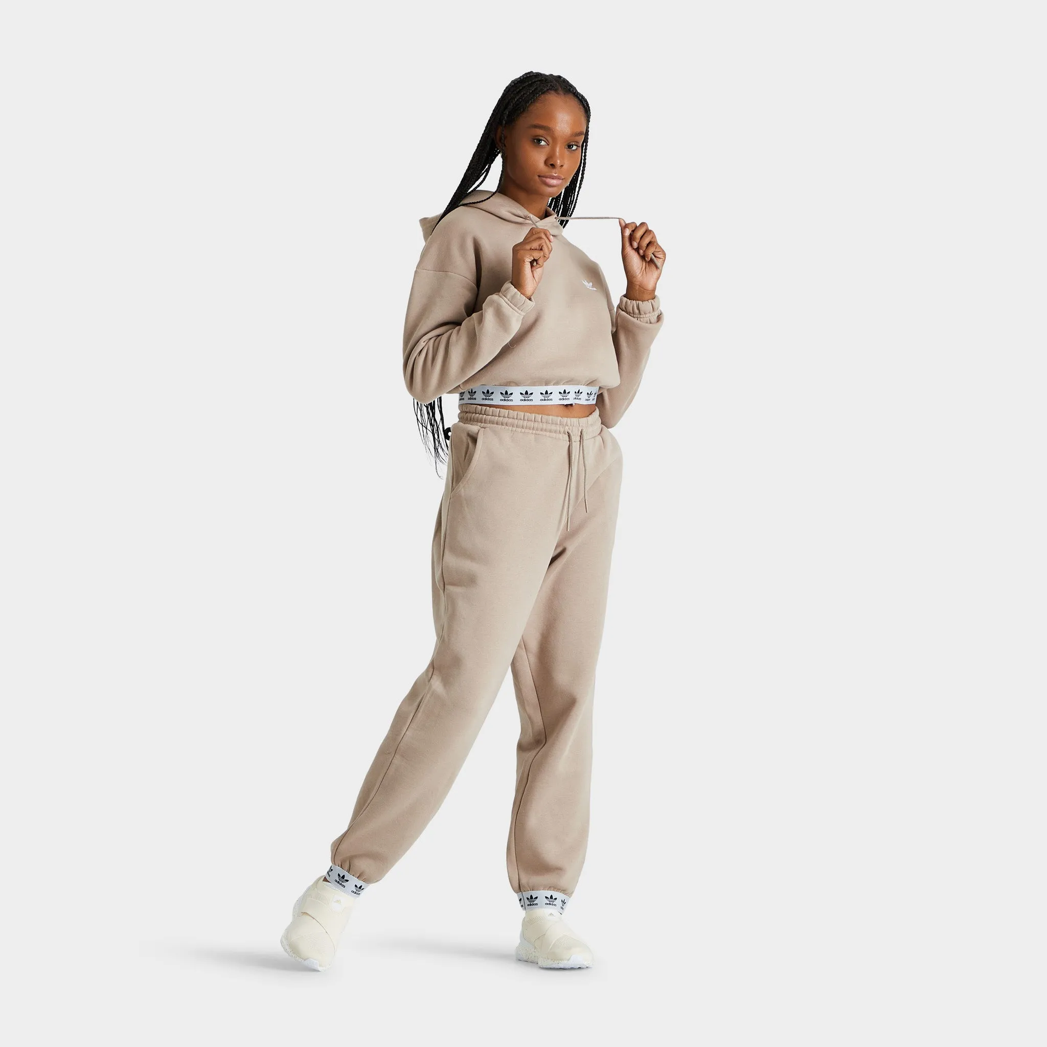 adidas Originals Women's Tape Cropped Pullover Hoodie / Trace Khaki sold by JD Sports product image thumbnail 5
