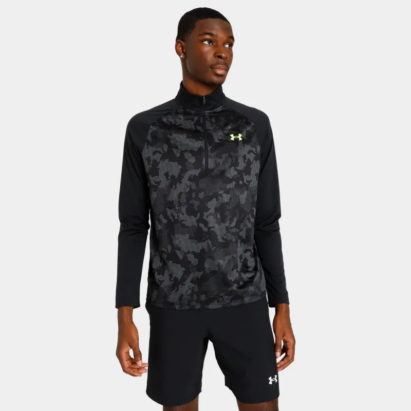Under Armour Tech Print Half-Zip Black / Lime Surge made by Under Armour