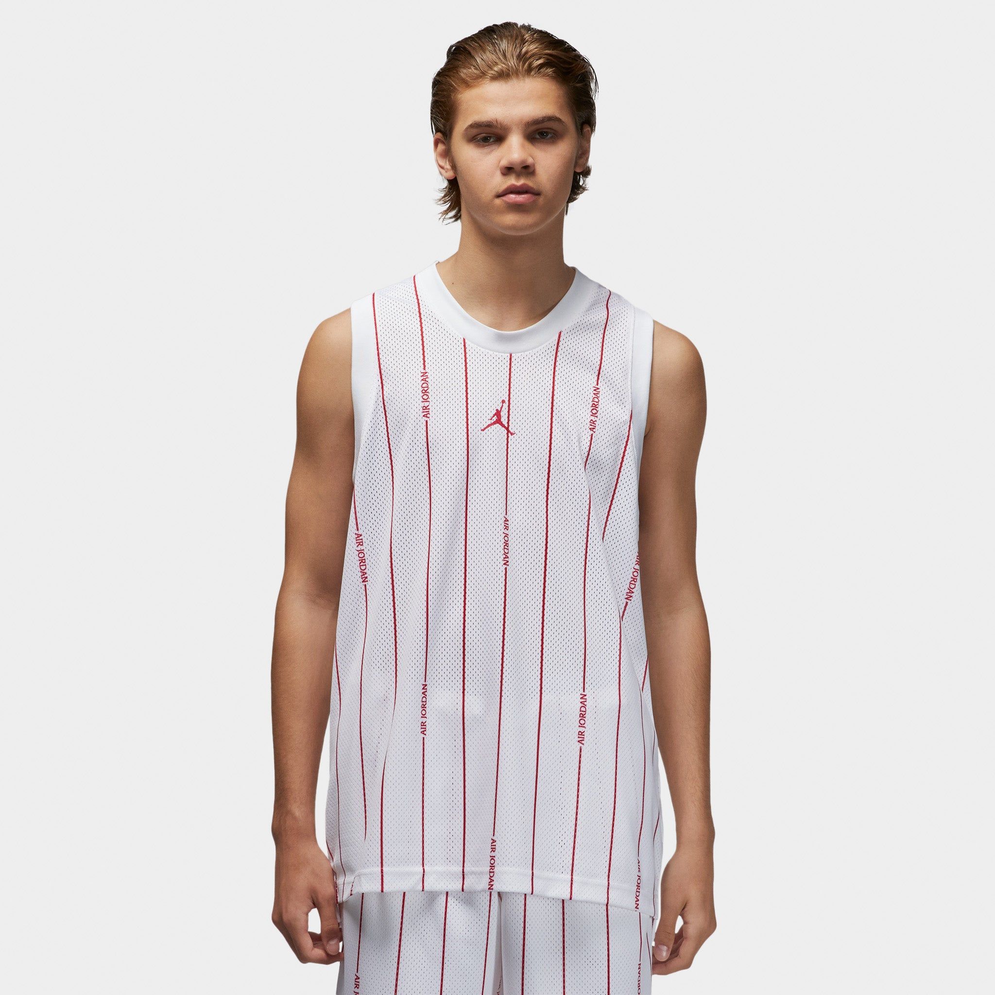Jordan Essentials Printed Jersey White / Gym Red - Gym Red sold by JD Sports
