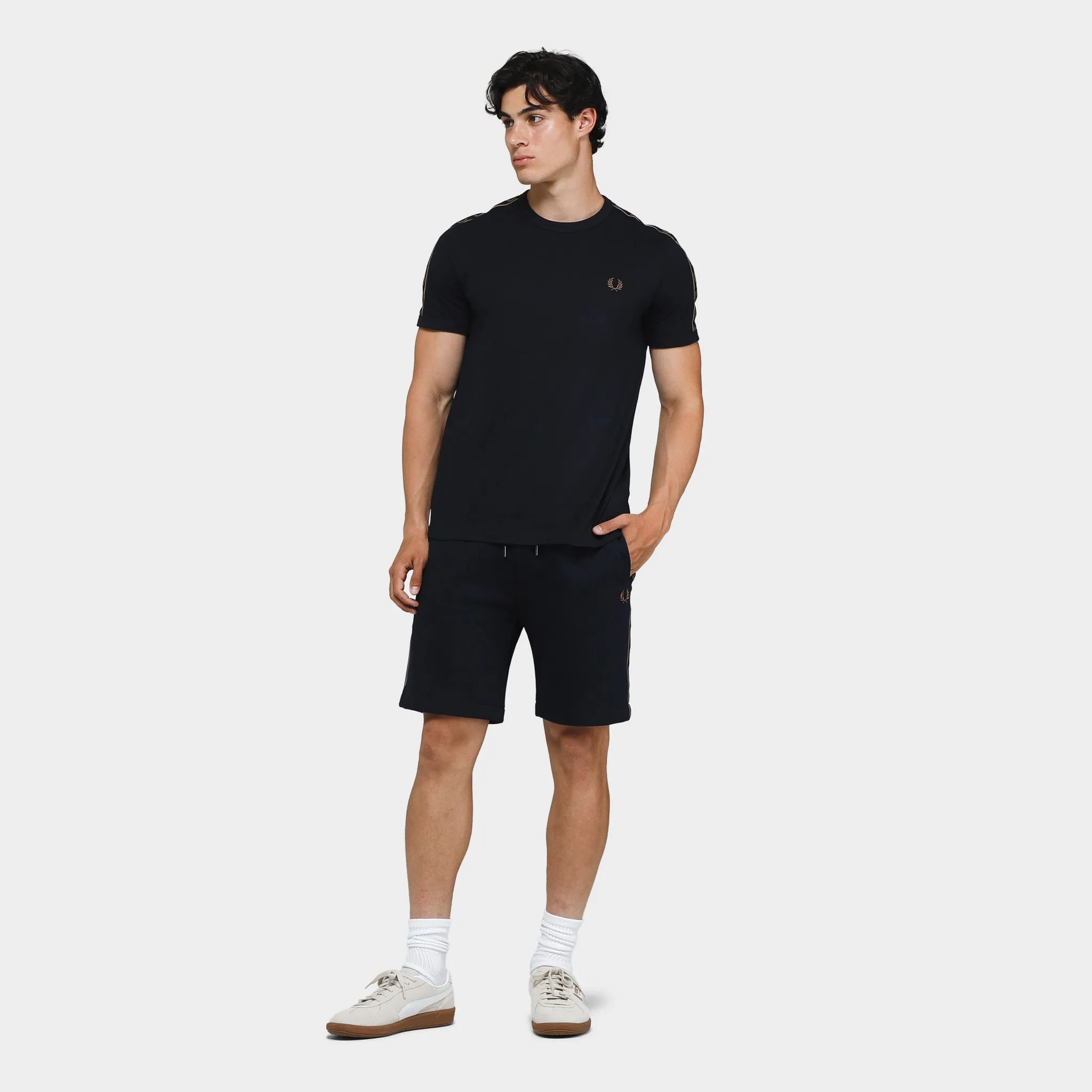 Fred Perry Contrast Tape Ringer T-Shirt Navy / Warm Stone sold by JD Sports product image thumbnail 5