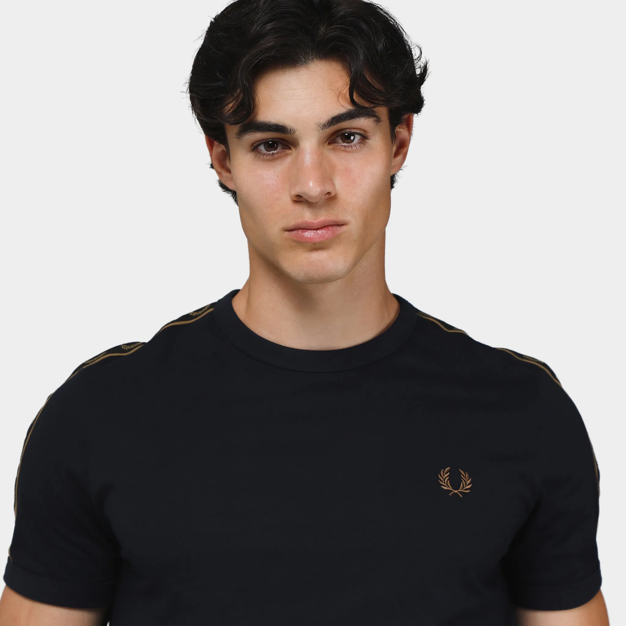 Fred Perry Contrast Tape Ringer T-Shirt Navy / Warm Stone sold by JD Sports product image thumbnail 3