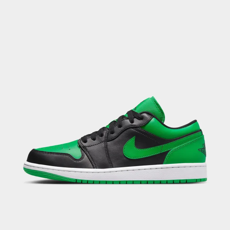 Jordan 1 Low Black / Black - Lucky Green sold by JD Sports