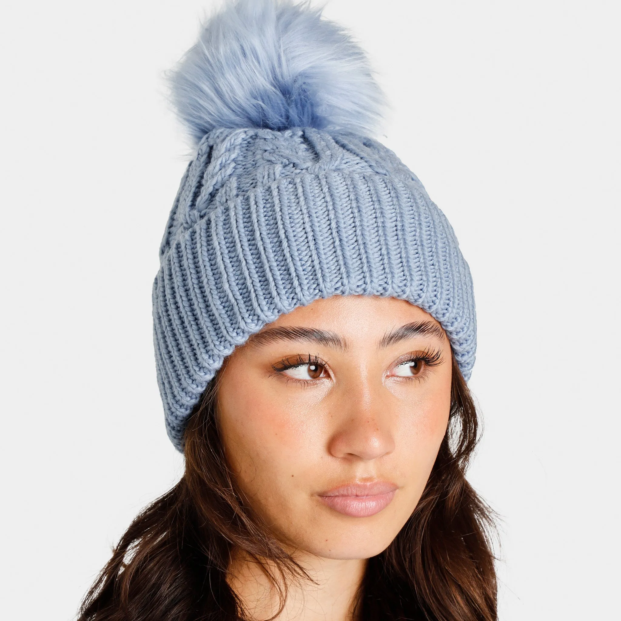 The North Face Women's Oh Mega Fur Pom Beanie / Folk Blue sold by JD Sports product image thumbnail 4