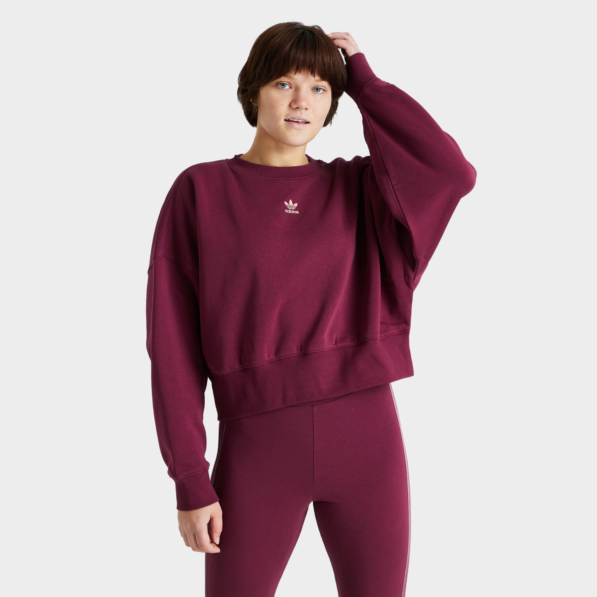 adidas Originals Women's Adicolor Essentials Fleece Sweatshirt / Victory Crimson sold by JD Sports product image thumbnail 5