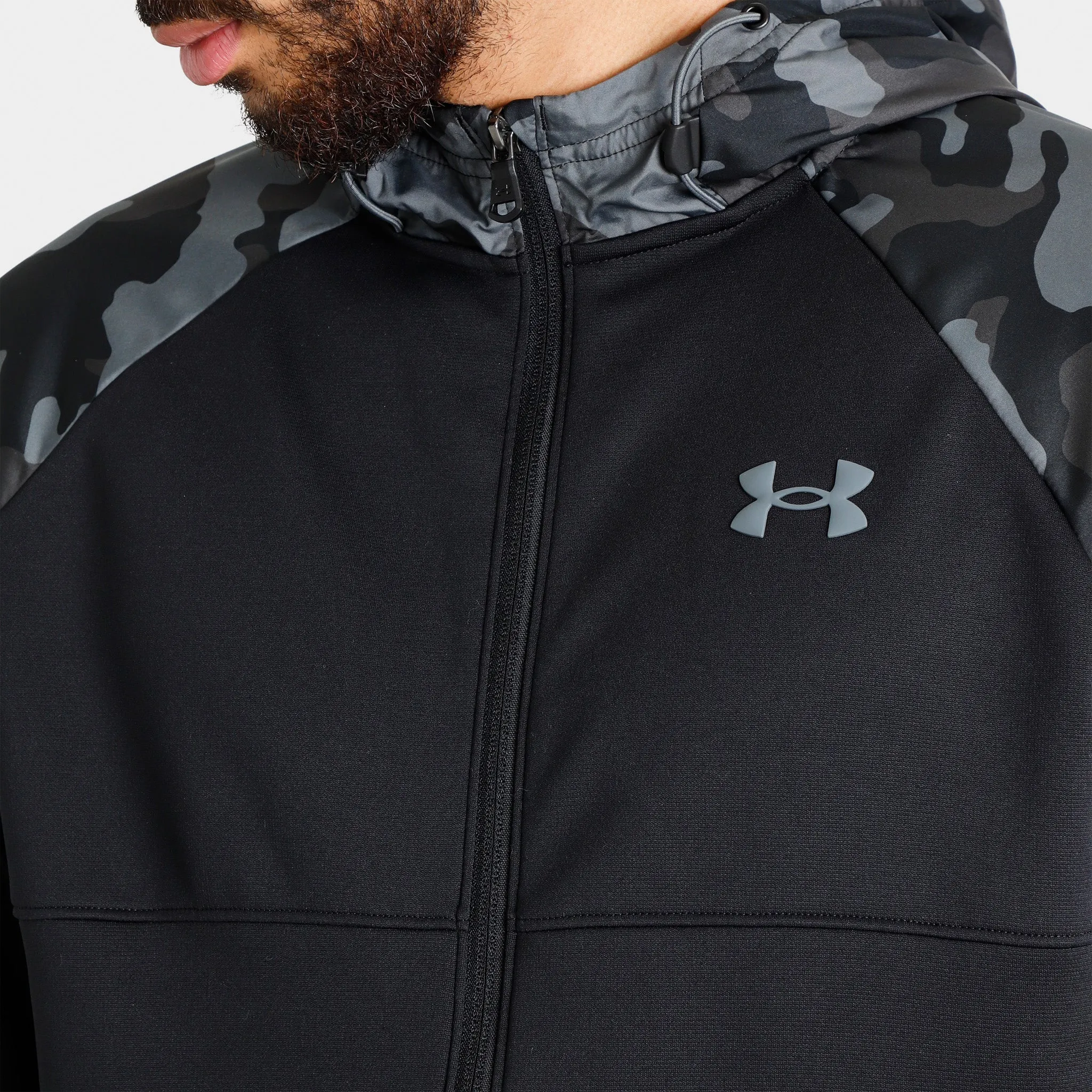 Under Armour JD Armour Fleece� Full Zip Prtd Hoodie Black / Pitch Gray sold by JD Sports product image thumbnail 4