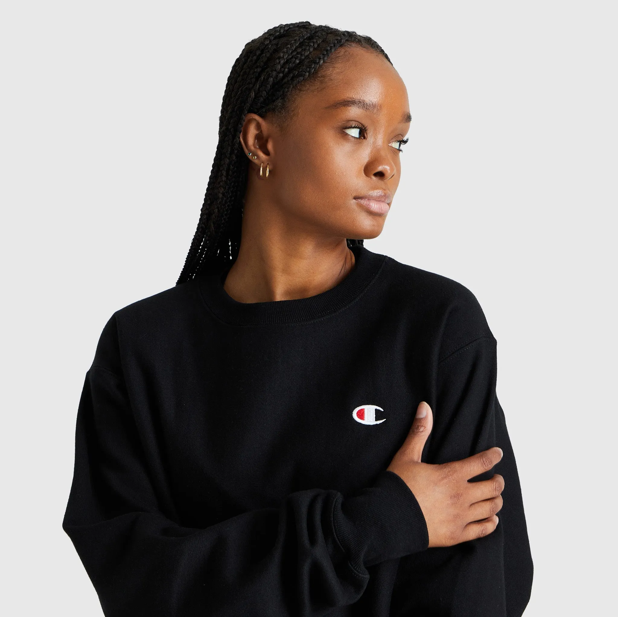 Champion Women's Oversized Reverse Weave Crewneck / Black sold by JD Sports product image thumbnail 4