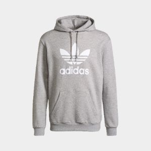 adidas Originals Classics Trefoil Pullover Hoodie Medium Grey Heather / White sold by JD Sports