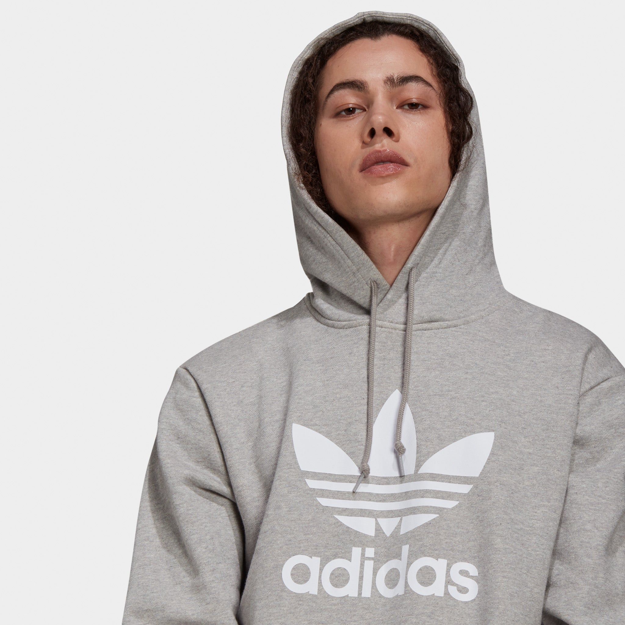 adidas Originals Classics Trefoil Pullover Hoodie Medium Grey Heather / White sold by JD Sports product image thumbnail 3