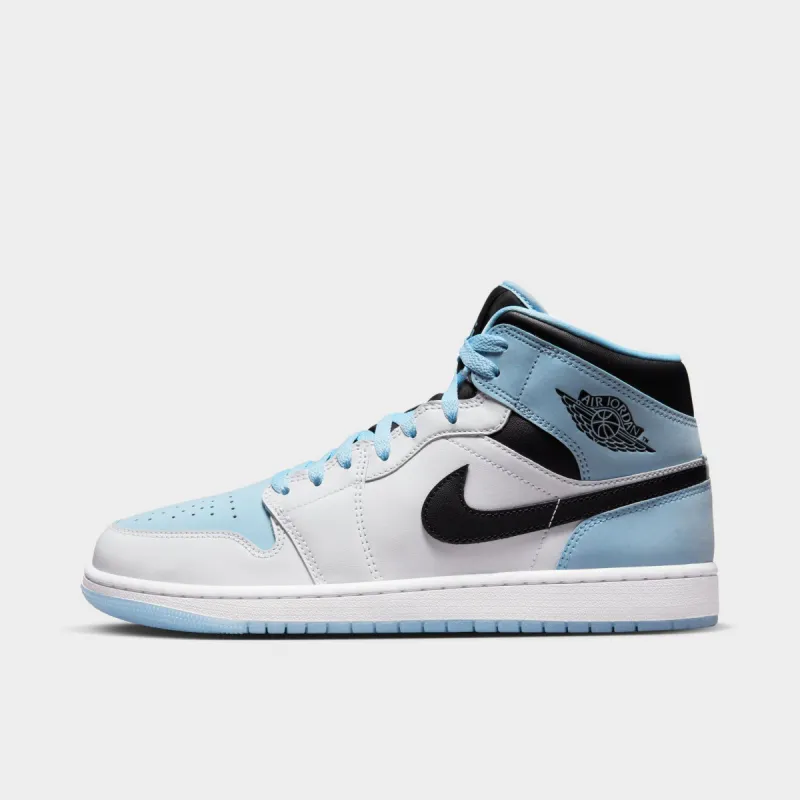 Jordan 1 Mid SE White / Ice Blue - Black sold by JD Sports