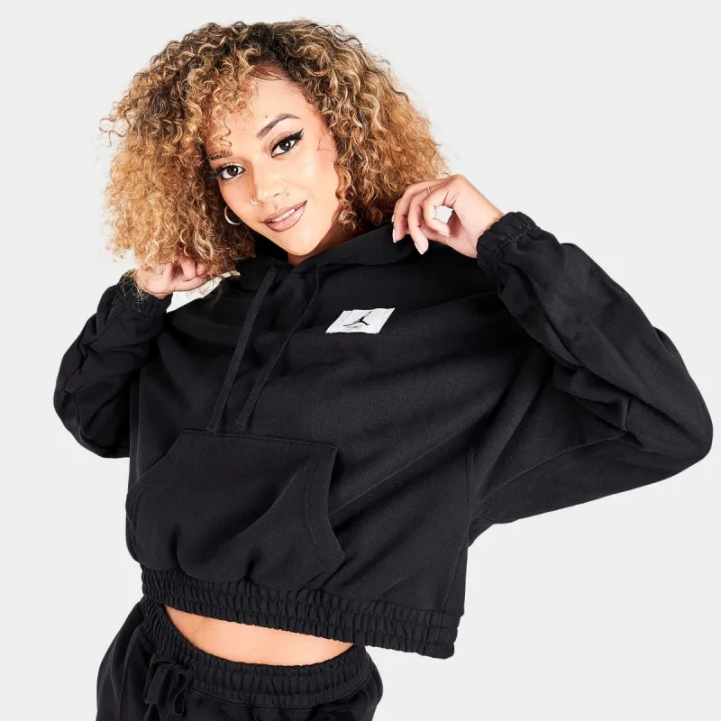Jordan Women's Essentials Fleece Pullover Hoodie Black / Gym Red sold by JD Sports
