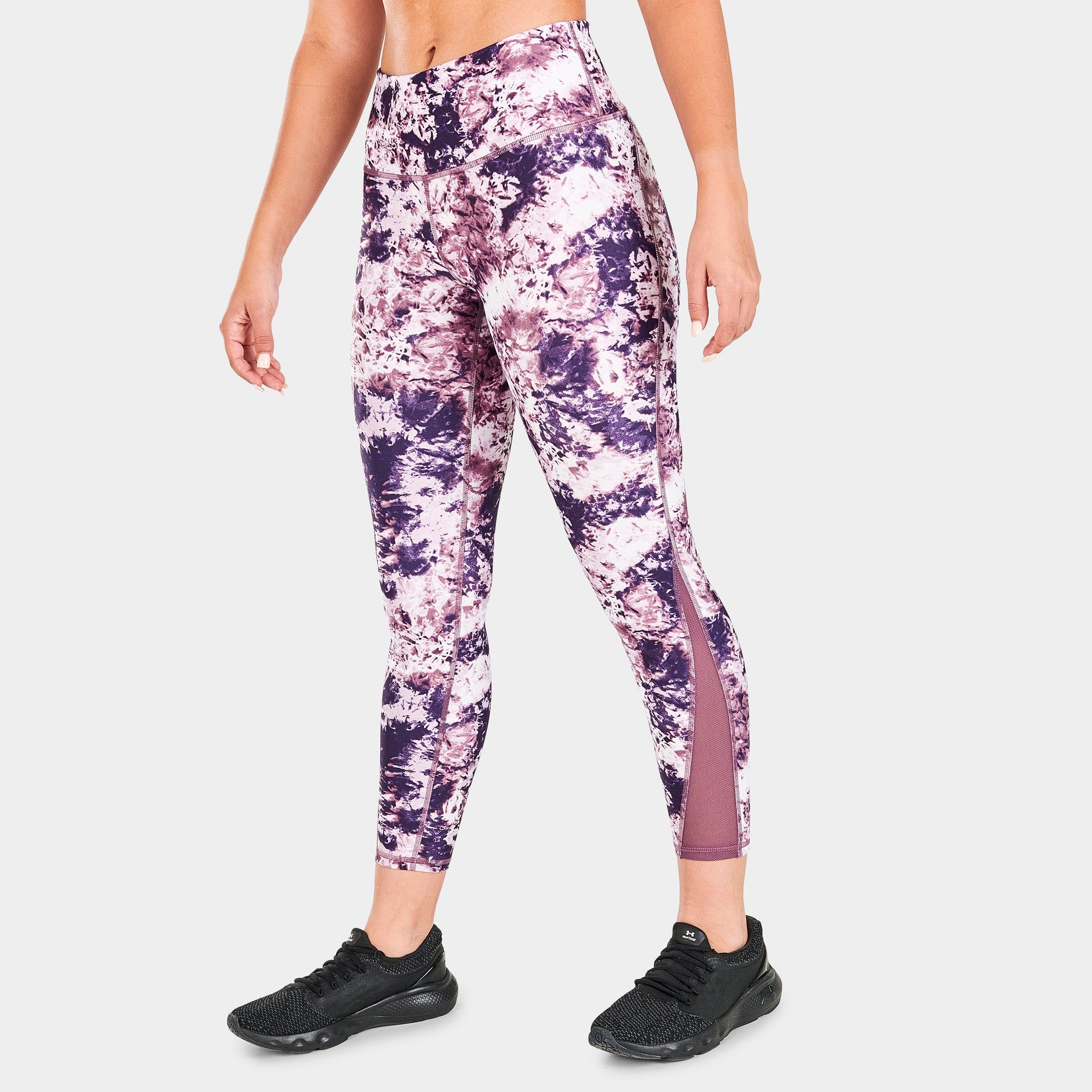 Under Armour Women's HeatGear No-Slip Waistband Ankle Tights Ash Plum / White sold by JD Sports