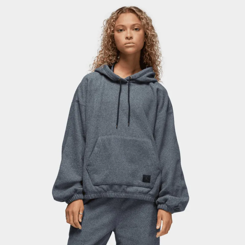 Jordan Women's Flight Fleece Winterized Pullover Hoodie / Black Heather sold by JD Sports
