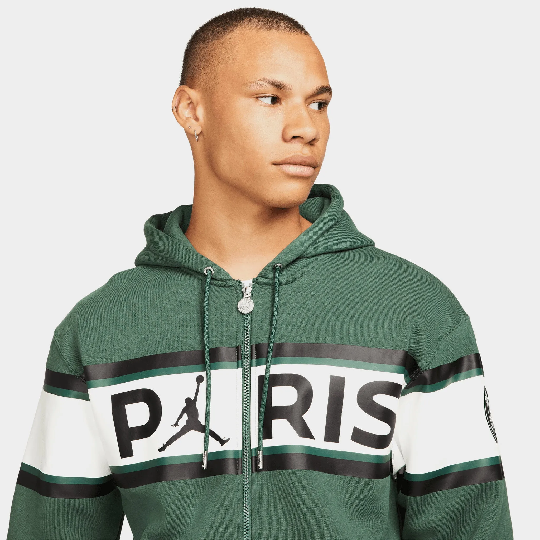 Jordan Paris Saint-Germain Full-Zip Fleece Hoodie / Noble Green sold by JD Sports product image thumbnail 2